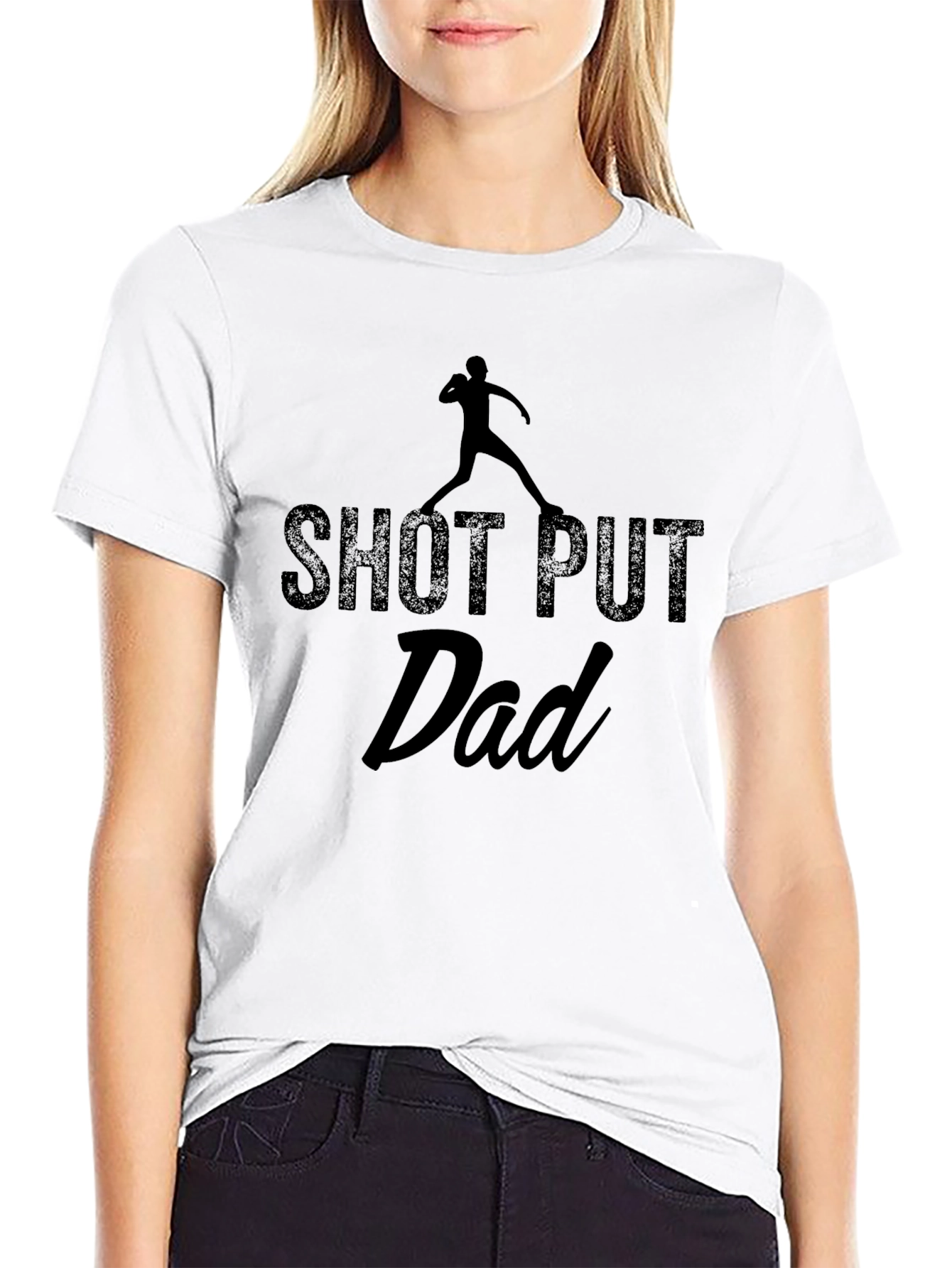 Shot Put Dad T-Shirt - Black Graphic Tee
