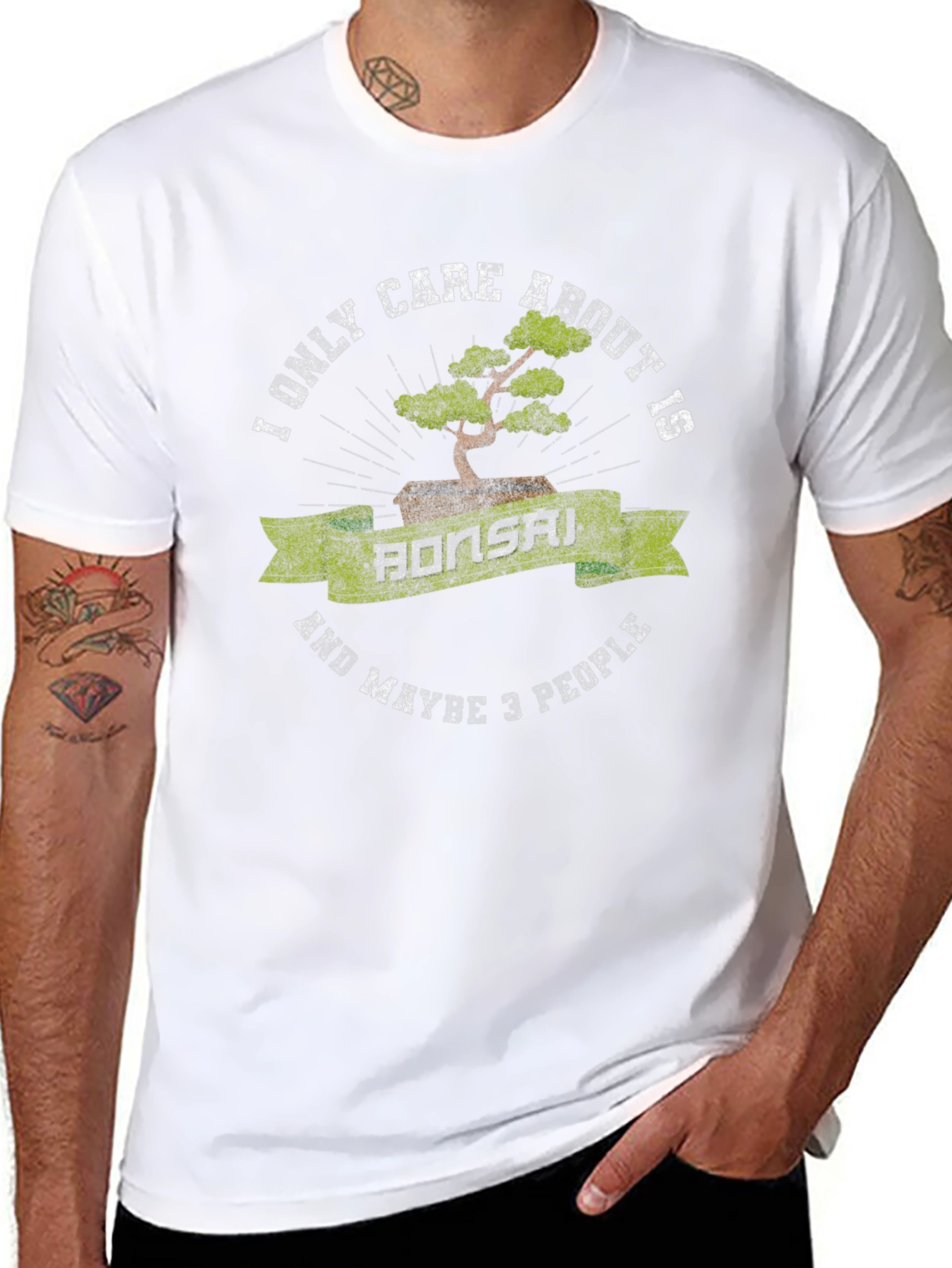 Bonsai and 3 People Graphic T-Shirt