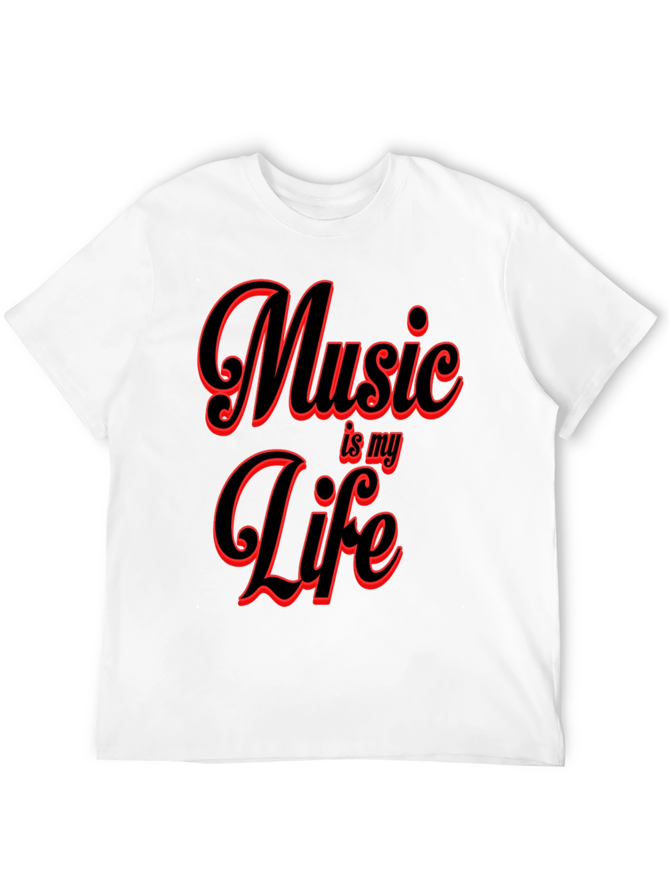 Music is My Life Graphic Tee - Black T-Shirt