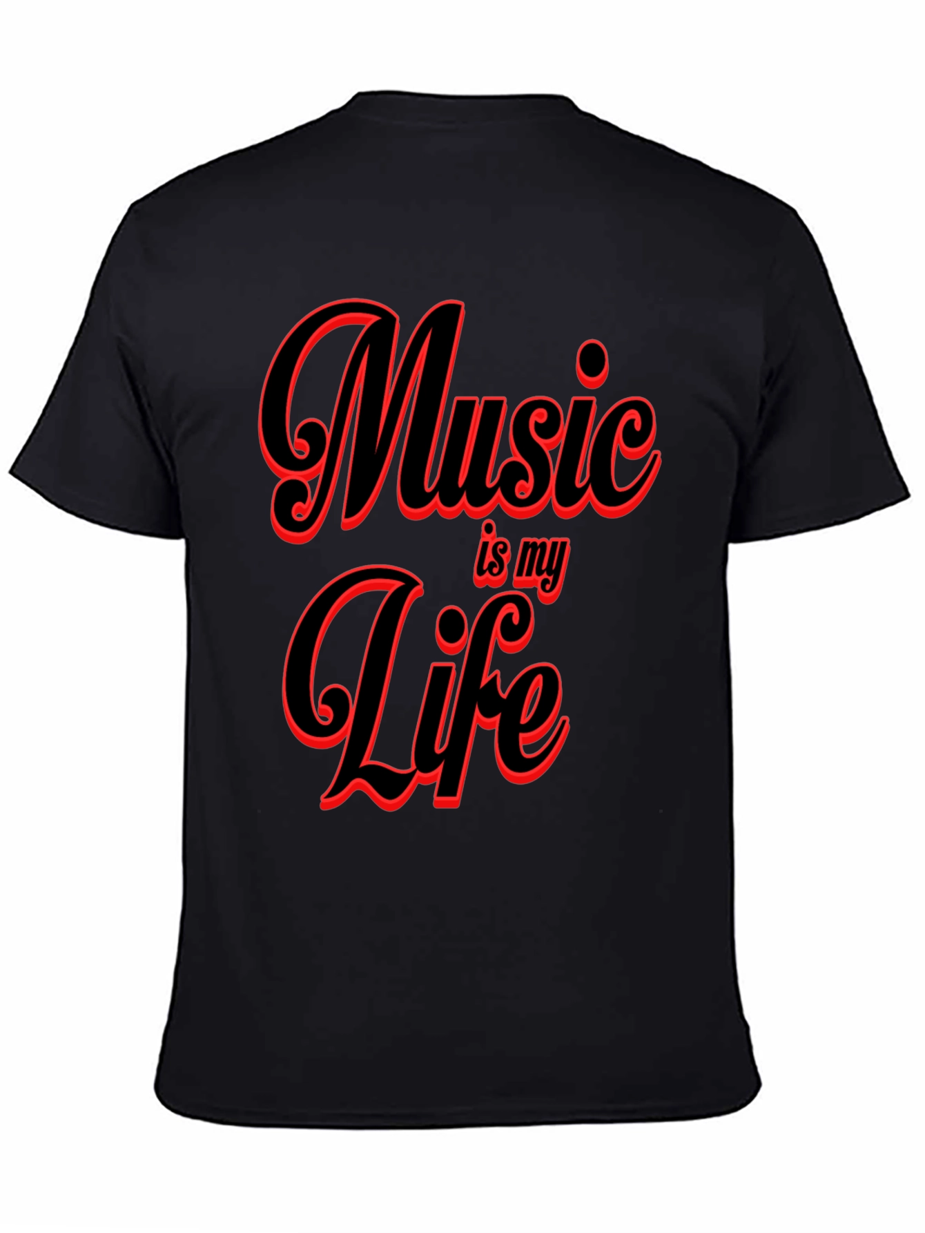 Music is My Life Graphic Tee - Black T-Shirt