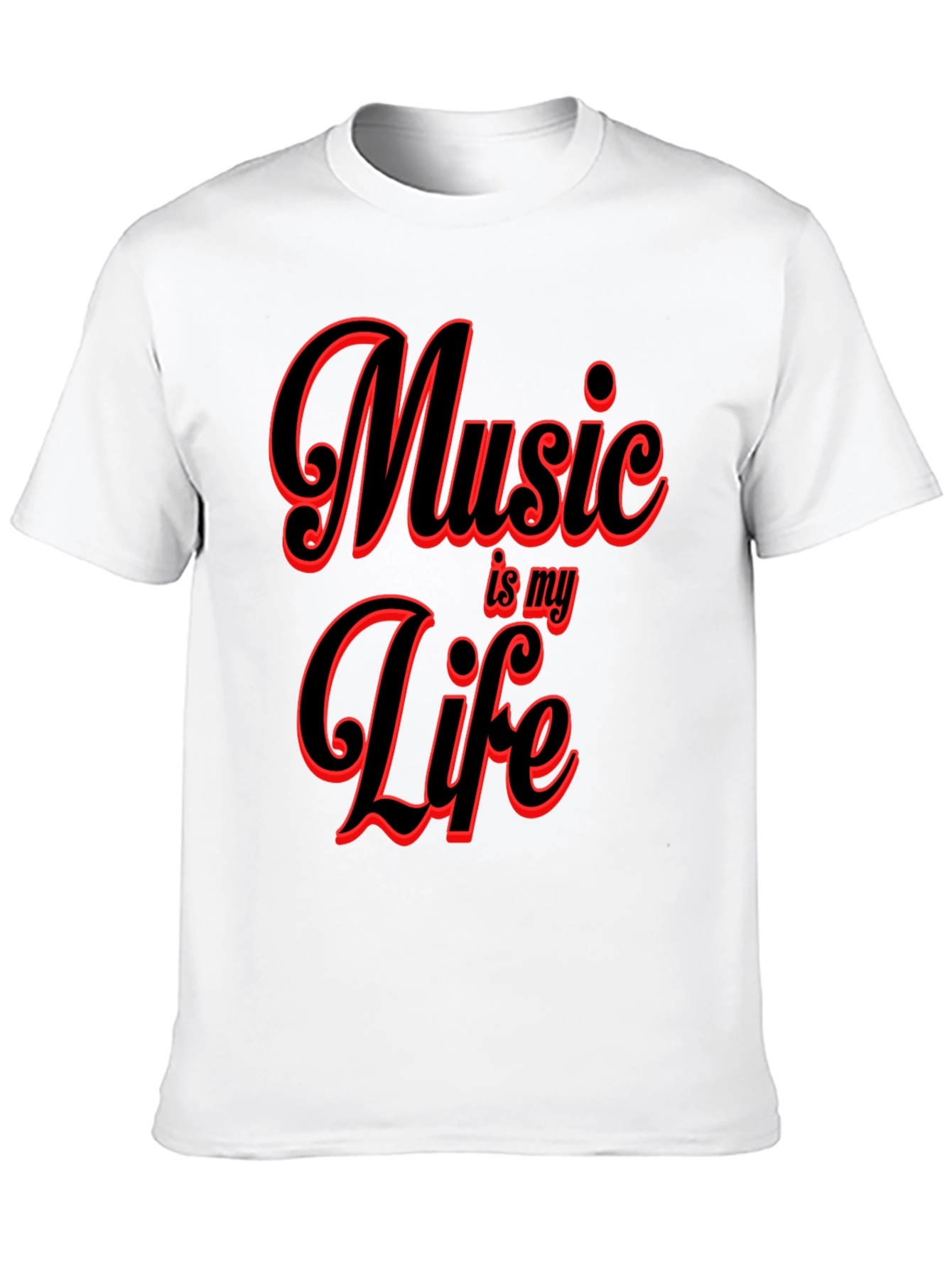 Music is My Life Graphic Tee - Black T-Shirt