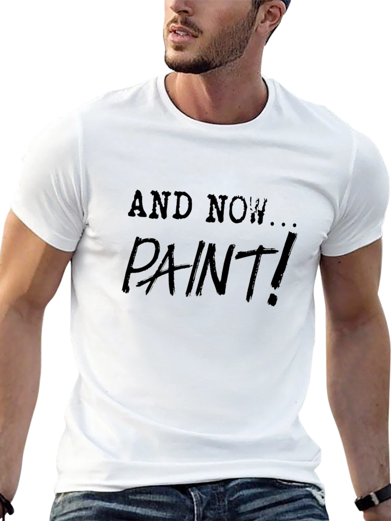 And Now Paint! Black Graphic Tee