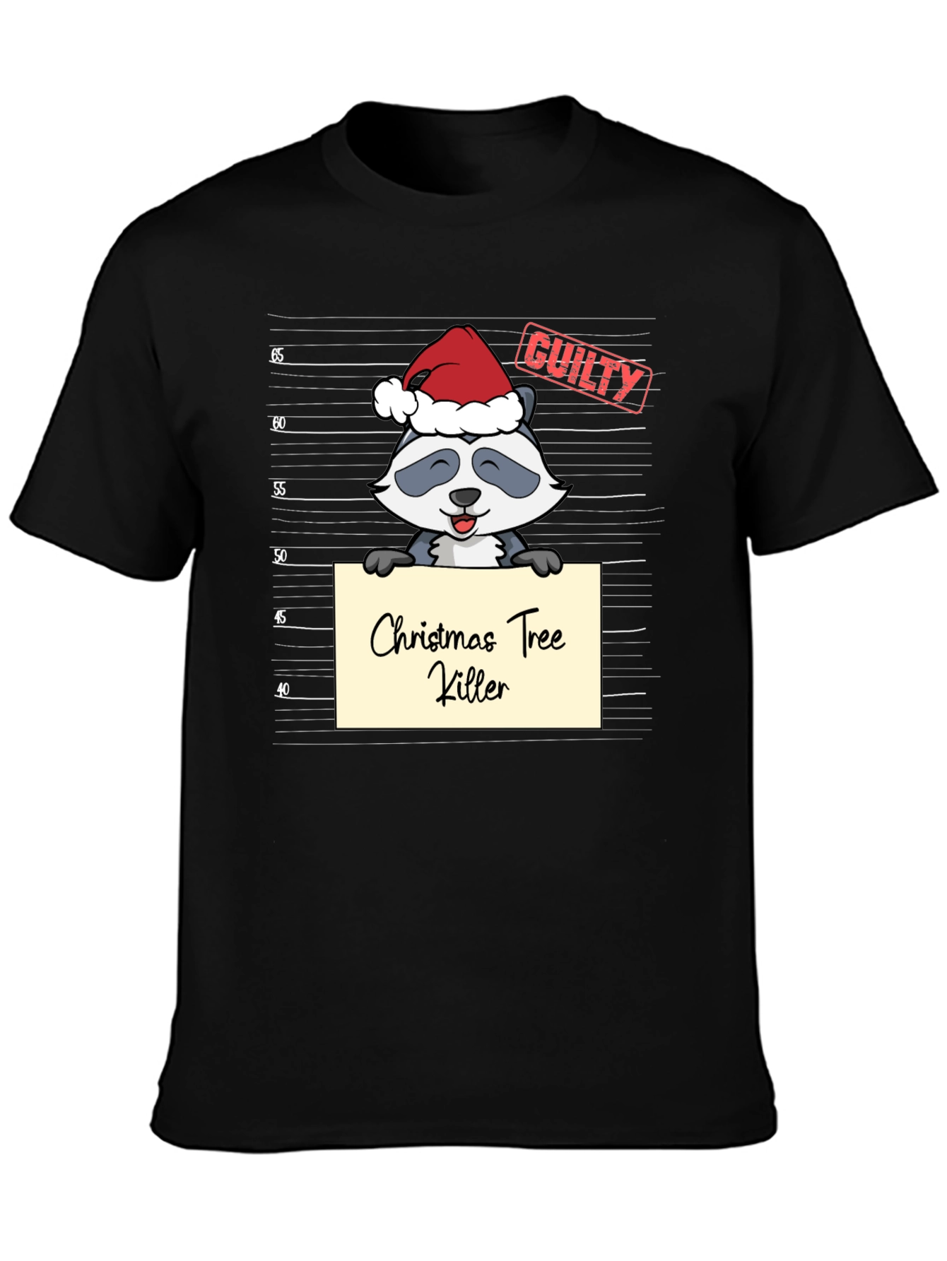 Christmas Tree Killer Racoon Guilty T-Shirt