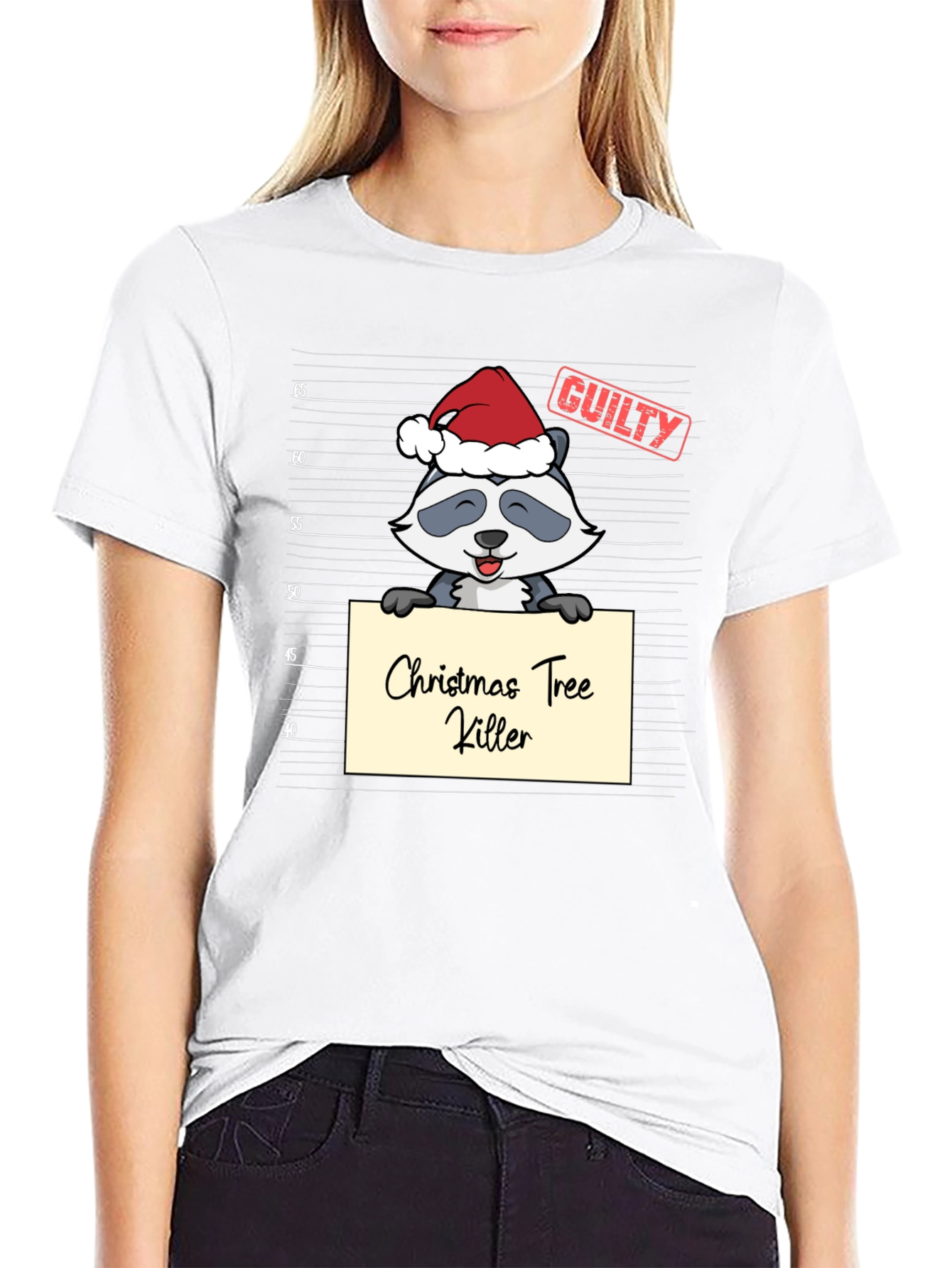 Christmas Tree Killer Racoon Guilty T-Shirt