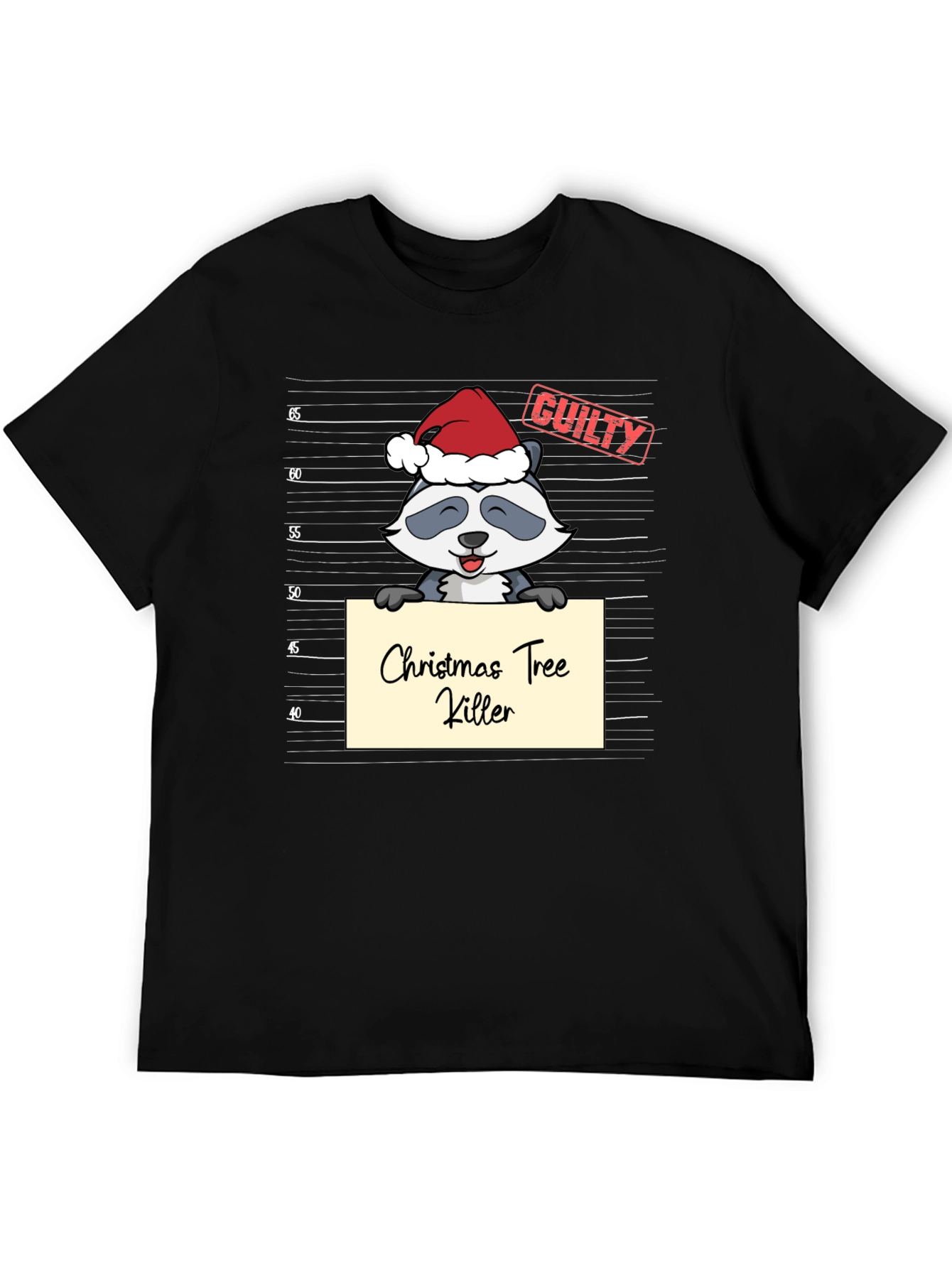 Christmas Tree Killer Racoon Guilty T-Shirt