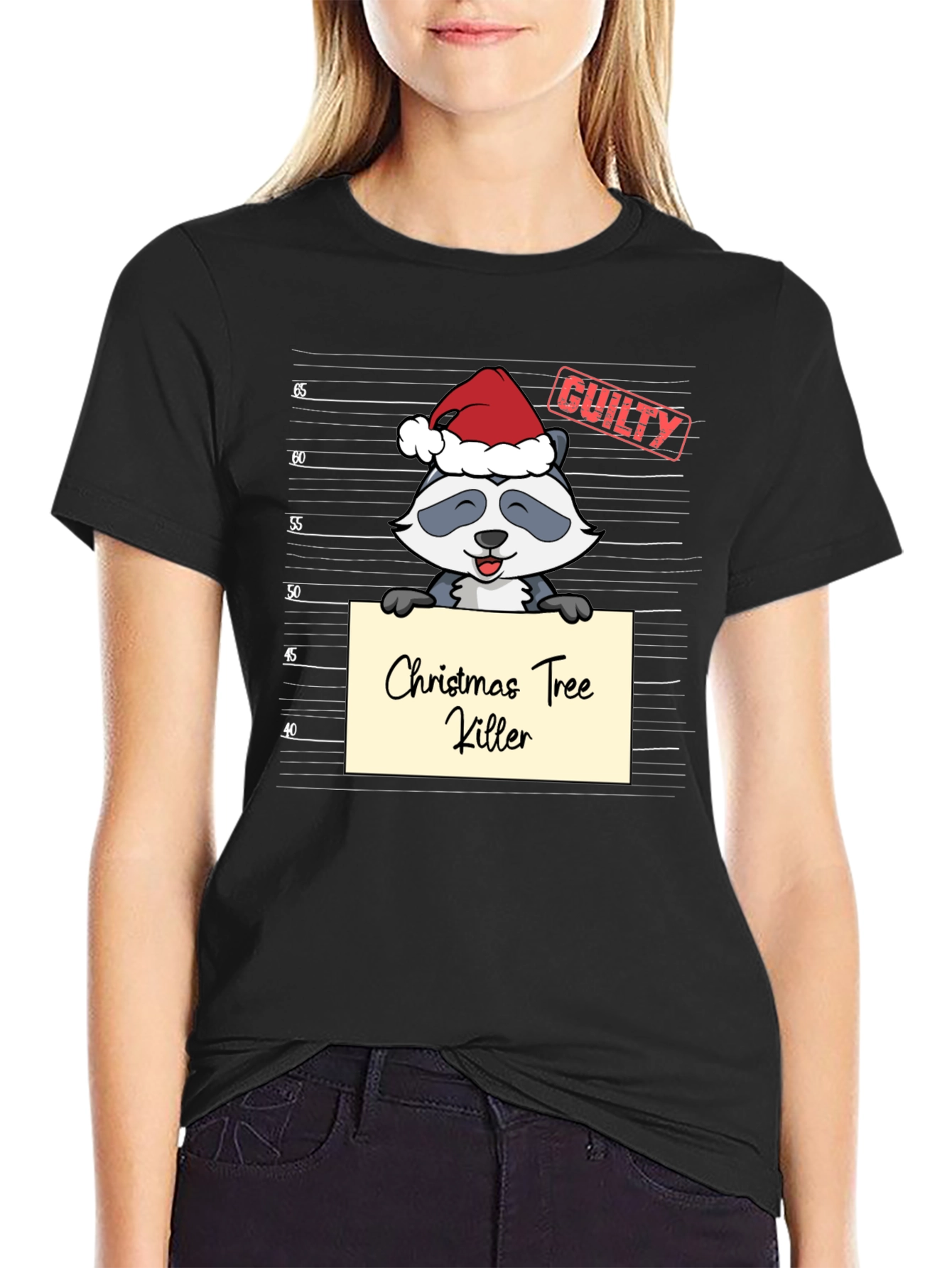 Christmas Tree Killer Racoon Guilty T-Shirt