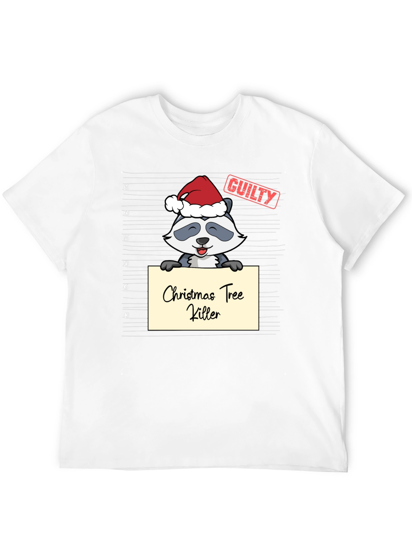 Christmas Tree Killer Racoon Guilty T-Shirt