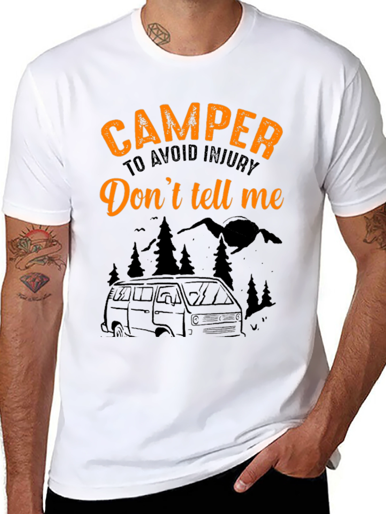 Camper Tee: Dont Tell Me! Black T-Shirt
