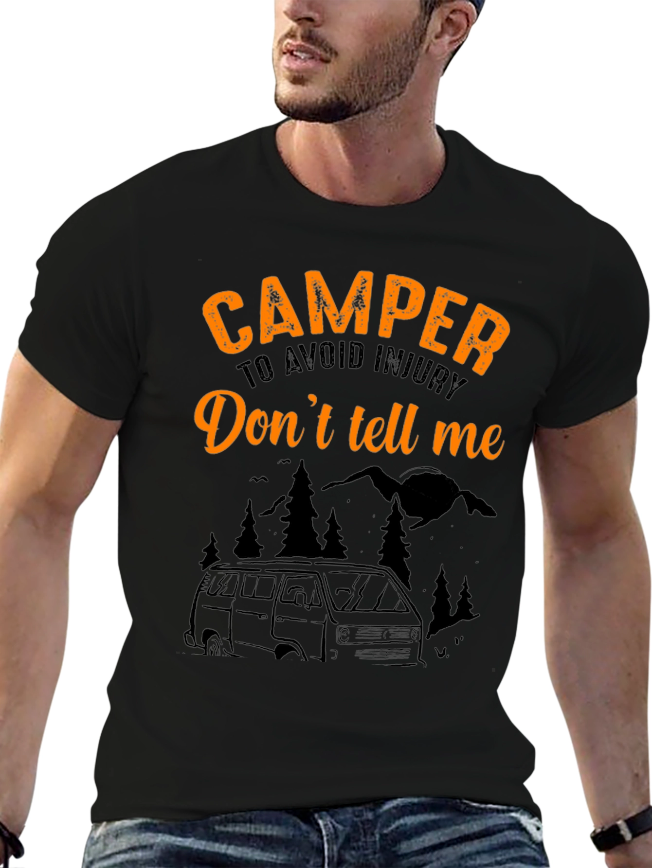 Camper Tee: Dont Tell Me! Black T-Shirt