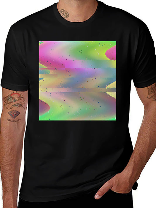 Abstract Glitch Art T-Shirt - Stylish Graphic Tee