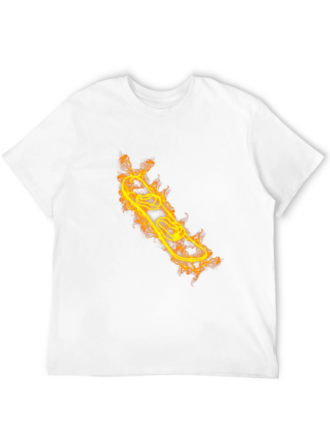 Fiery Skateboarder T-Shirt - Black Cotton Tee