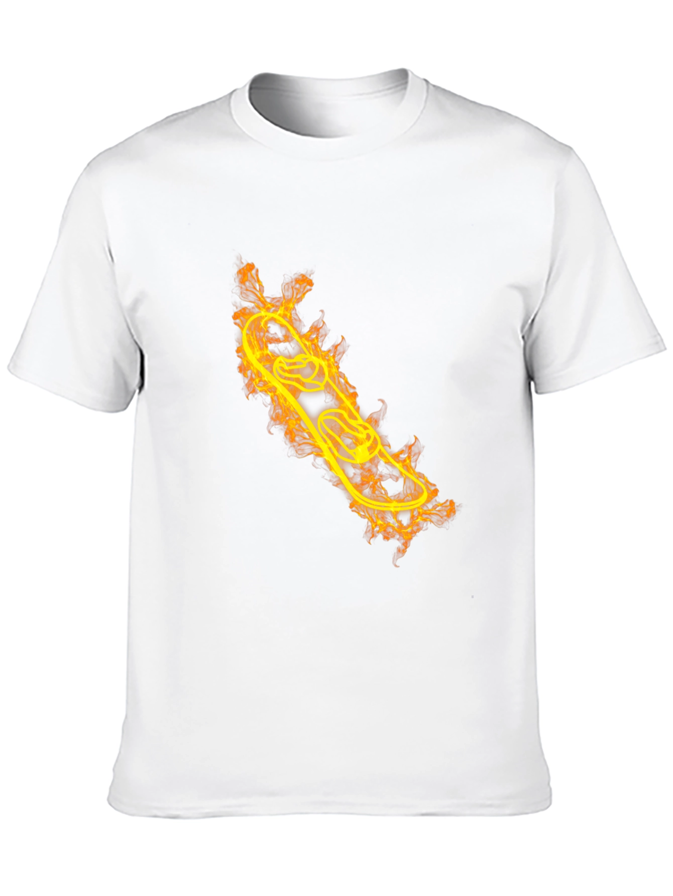 Fiery Skateboarder T-Shirt - Black Cotton Tee