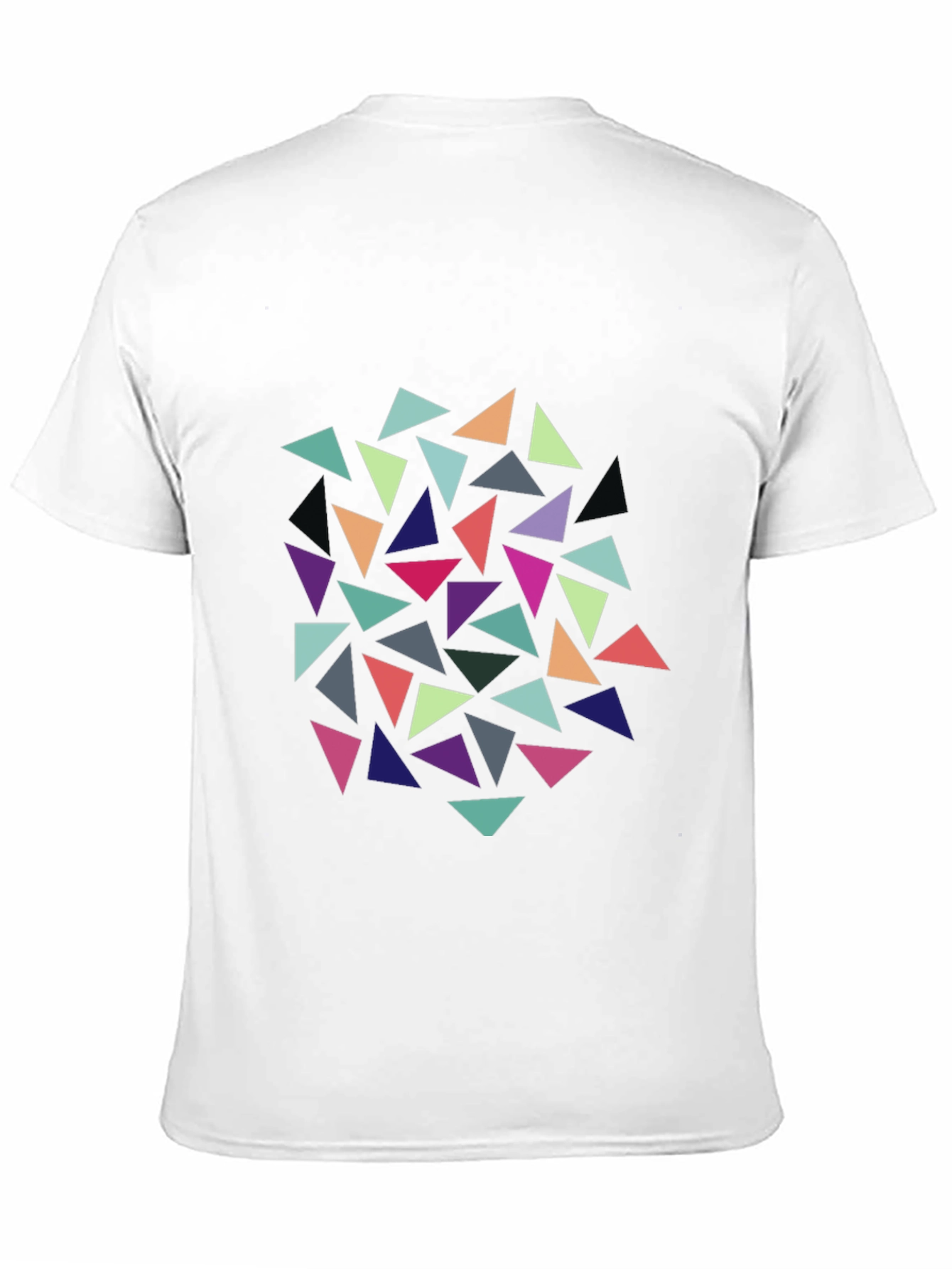 Geometric Triangle Pattern Black T-Shirt