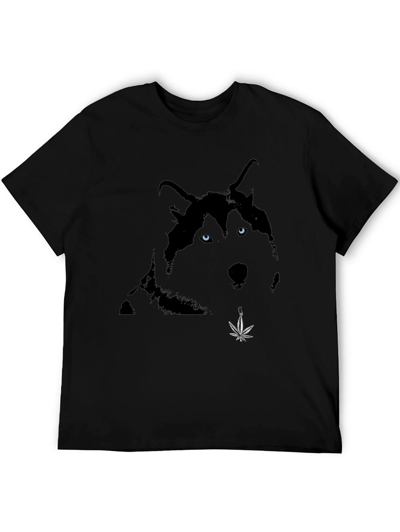 Cool Husky Graphic Print Tee - Black