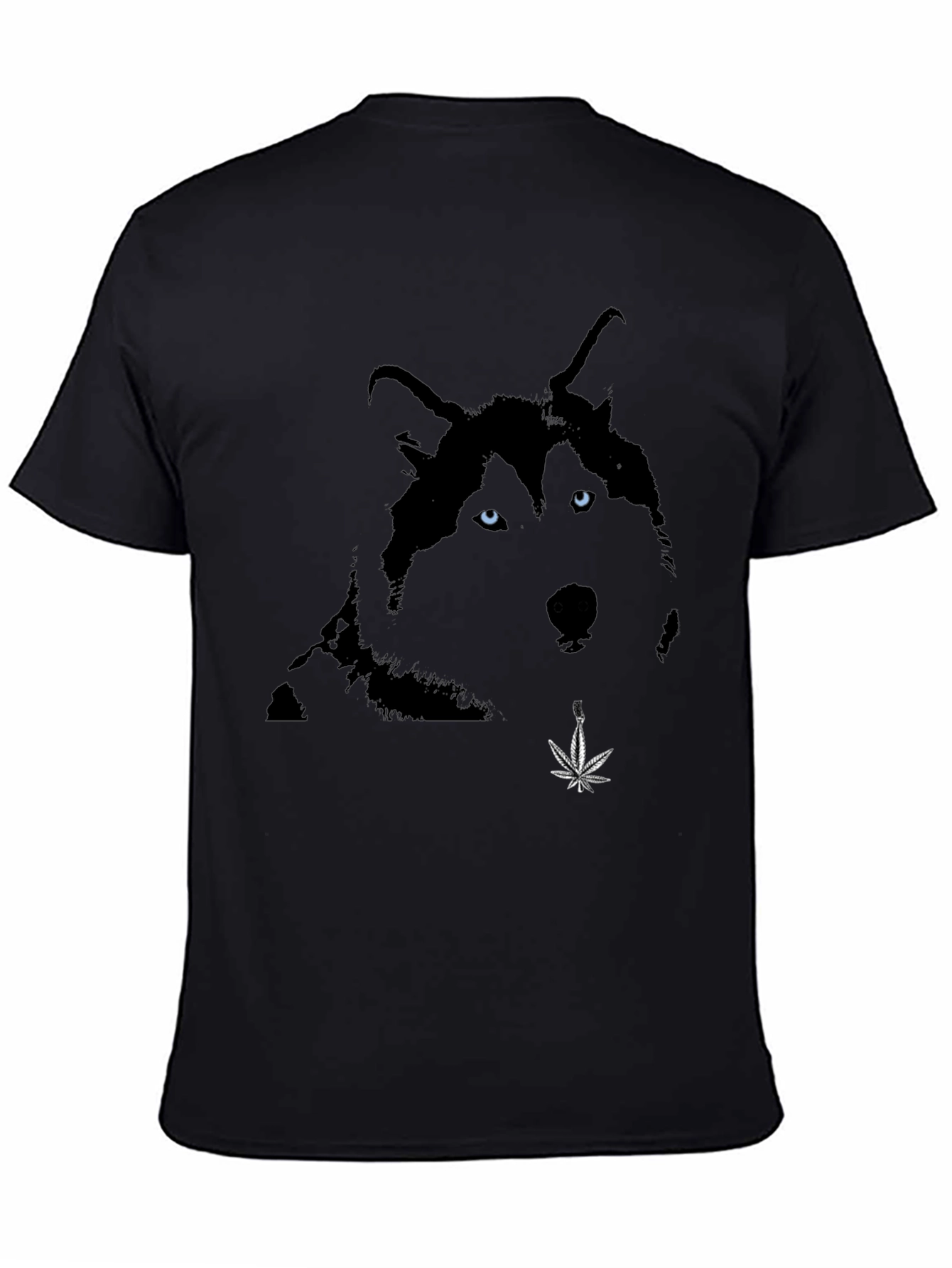 Cool Husky Graphic Print Tee - Black