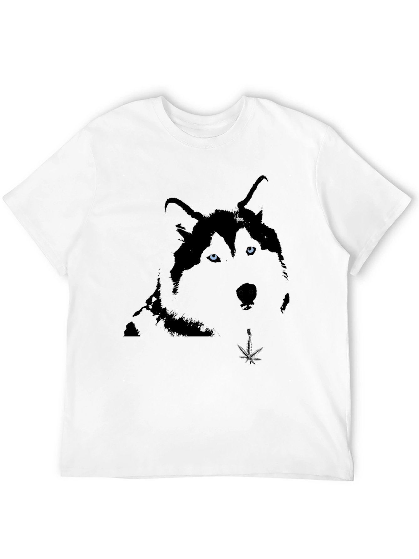 Cool Husky Graphic Print Tee - Black