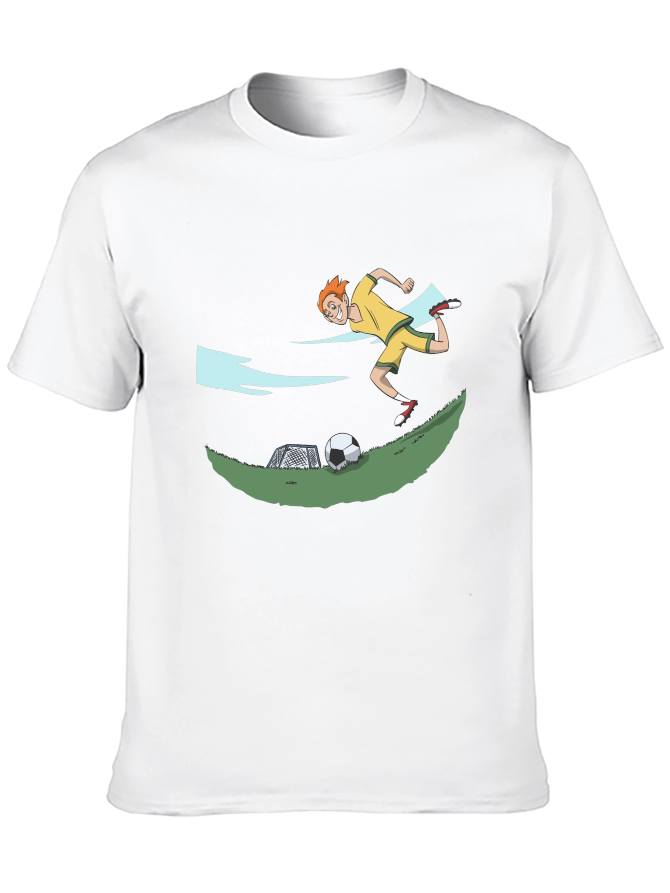 Soccer Cartoon Black T-Shirt