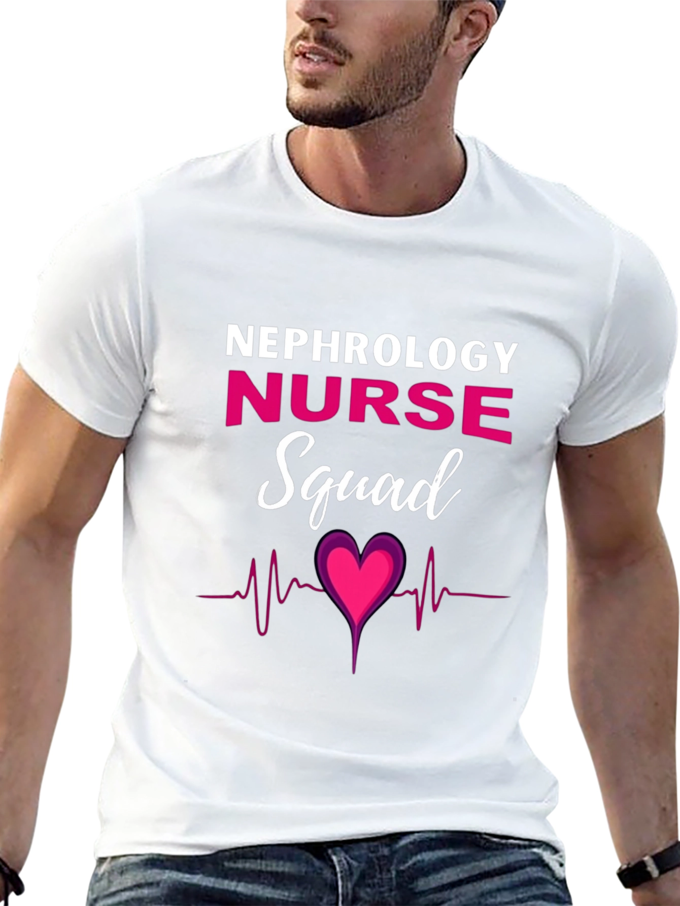 Nephrology Nurse Squad T-Shirt - Heartbeat Design