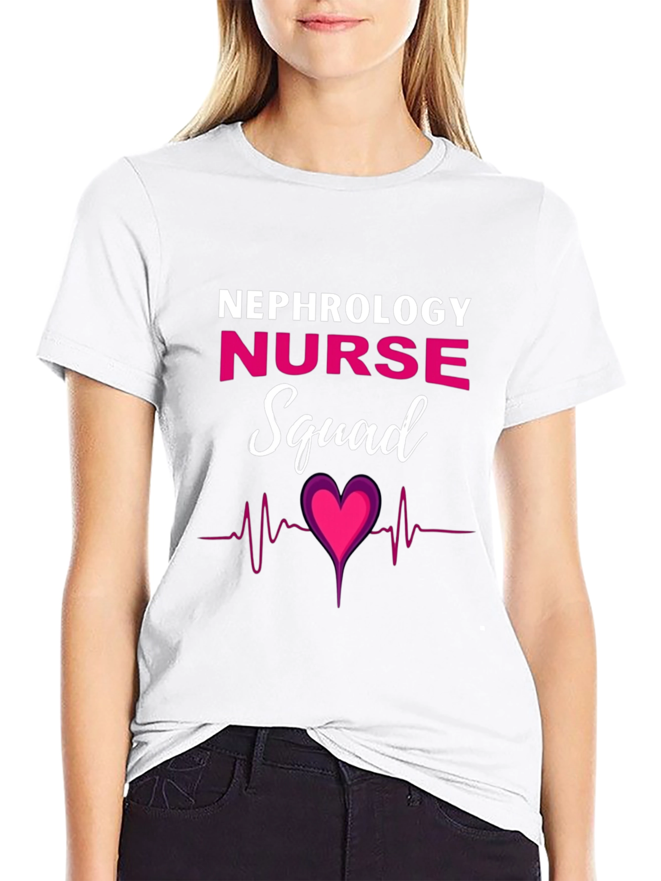 Nephrology Nurse Squad T-Shirt - Heartbeat Design