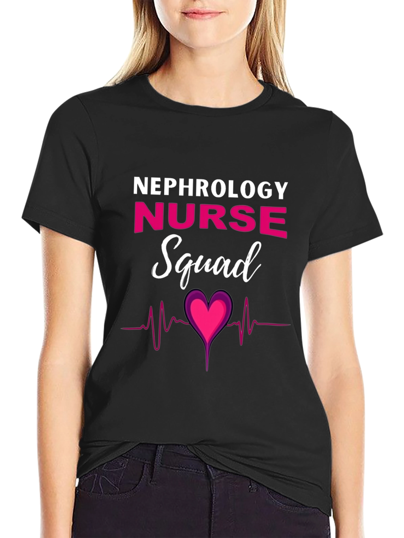 Nephrology Nurse Squad T-Shirt - Heartbeat Design