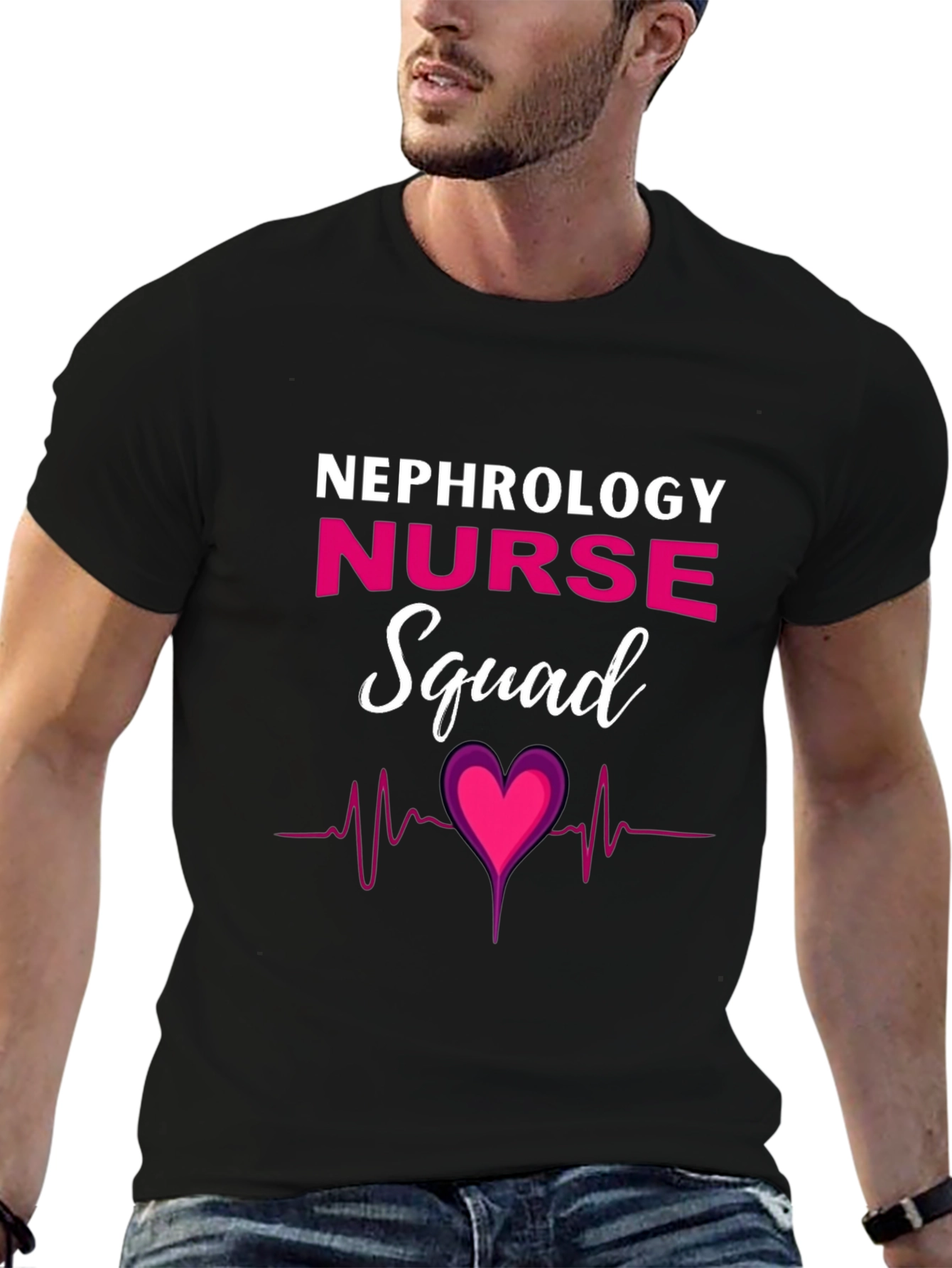 Nephrology Nurse Squad T-Shirt - Heartbeat Design