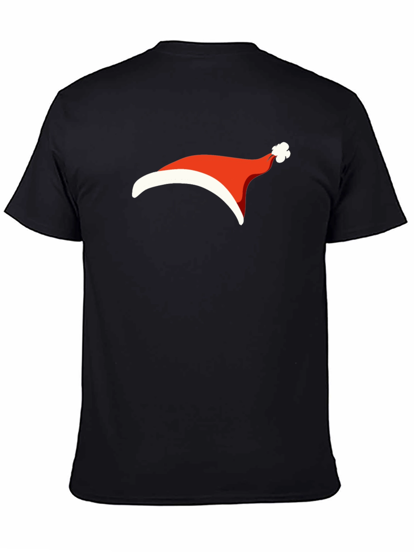 Festive Santa Hat Graphic Tee - Black