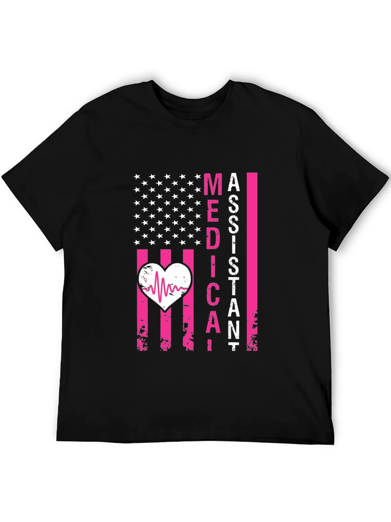 Medical Assistant Heartbeat US Flag Tee