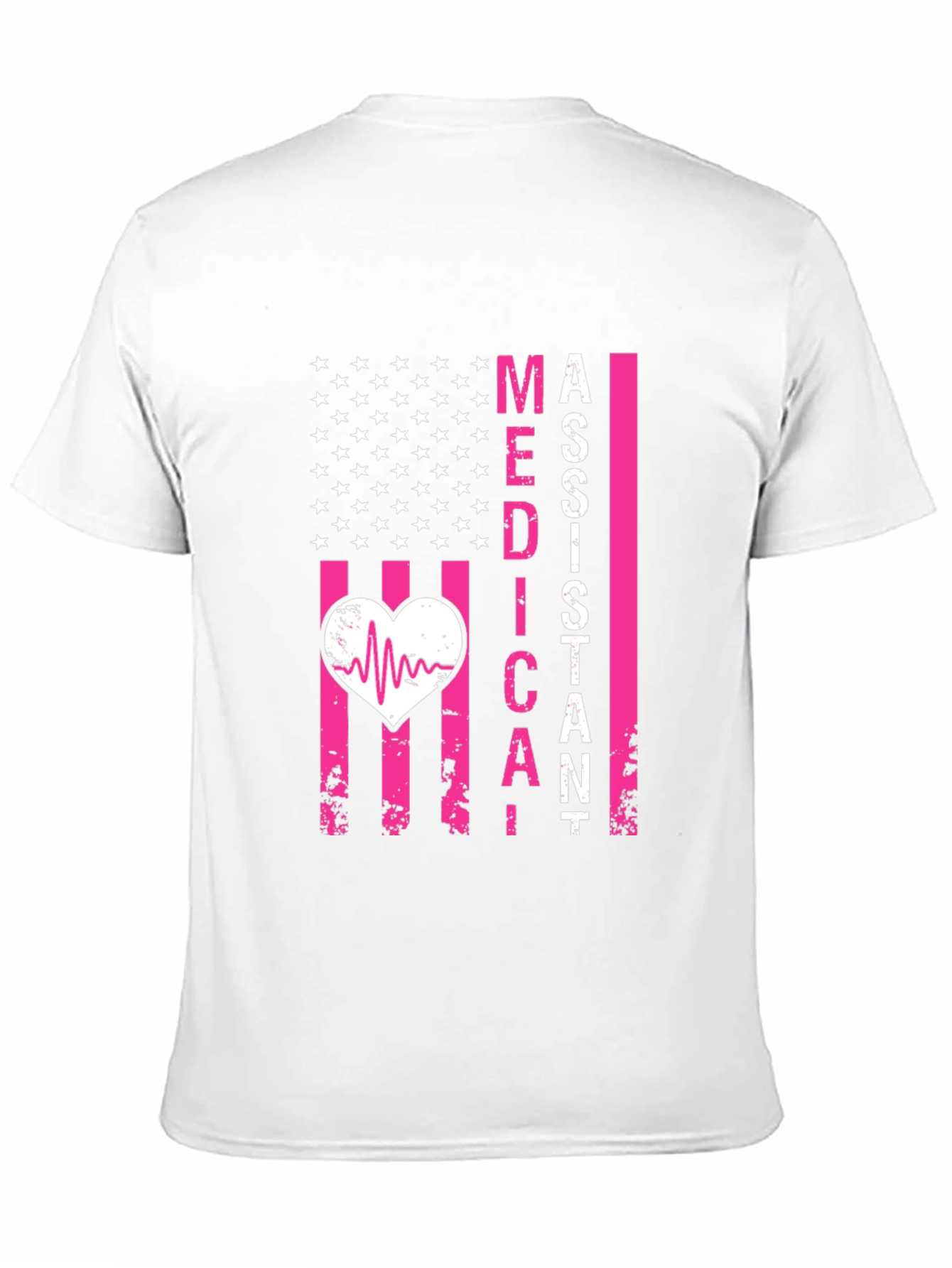 Medical Assistant Heartbeat US Flag Tee