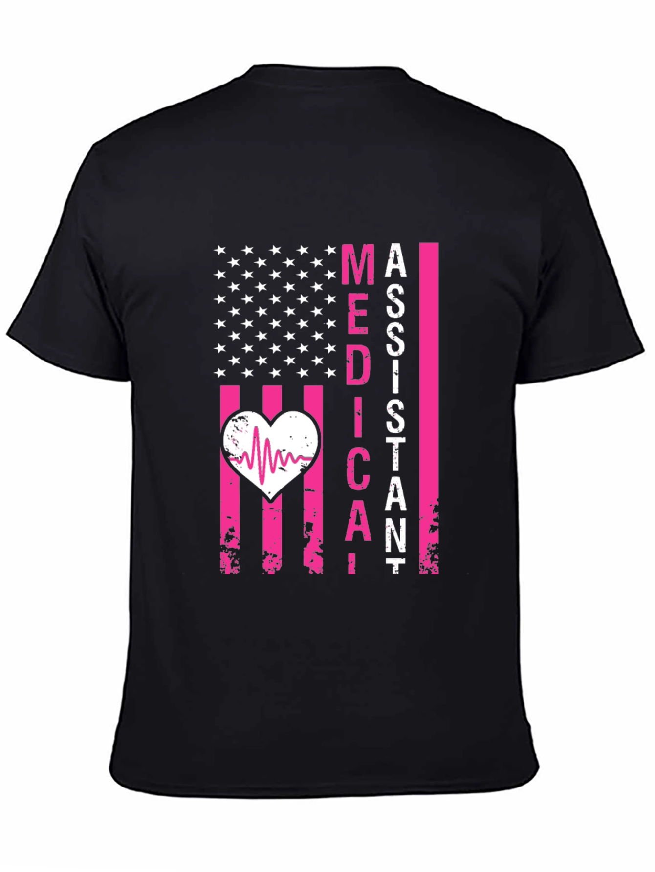 Medical Assistant Heartbeat US Flag Tee