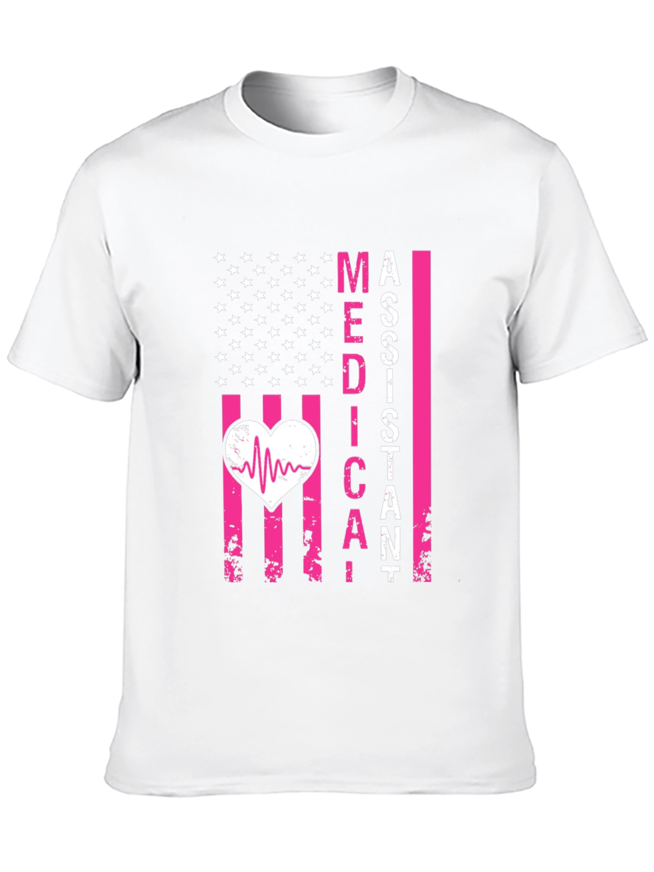 Medical Assistant Heartbeat US Flag Tee