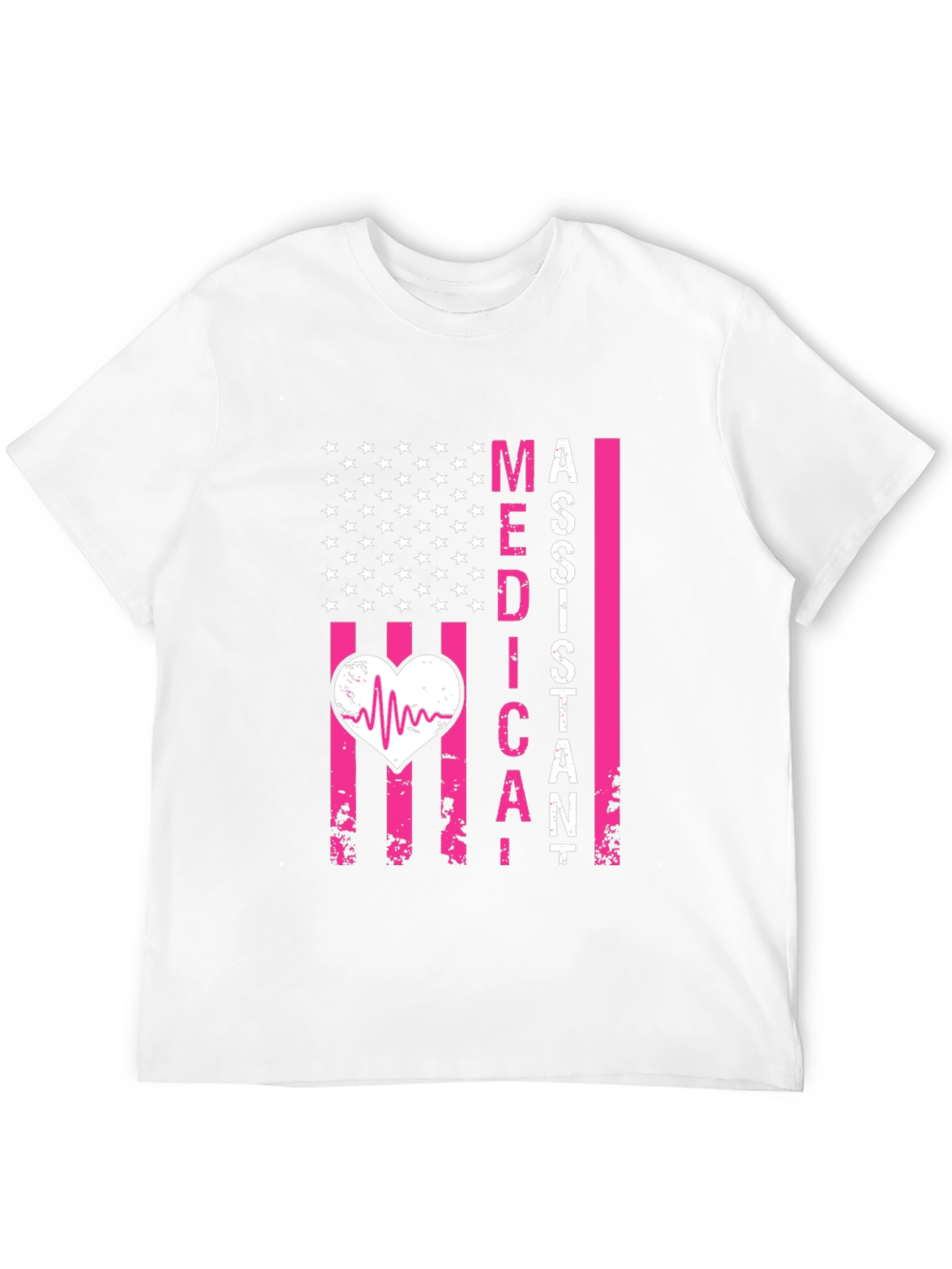 Medical Assistant Heartbeat US Flag Tee