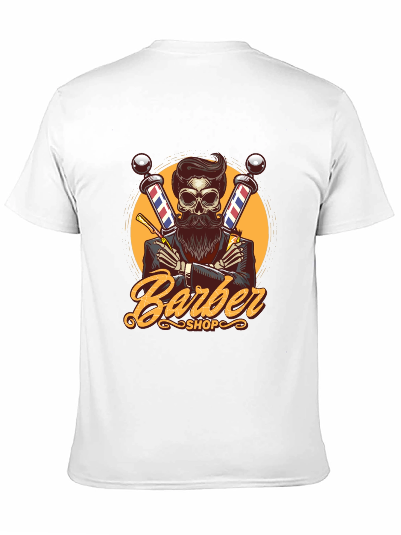 Barber Shop Skeleton Graphic Tee