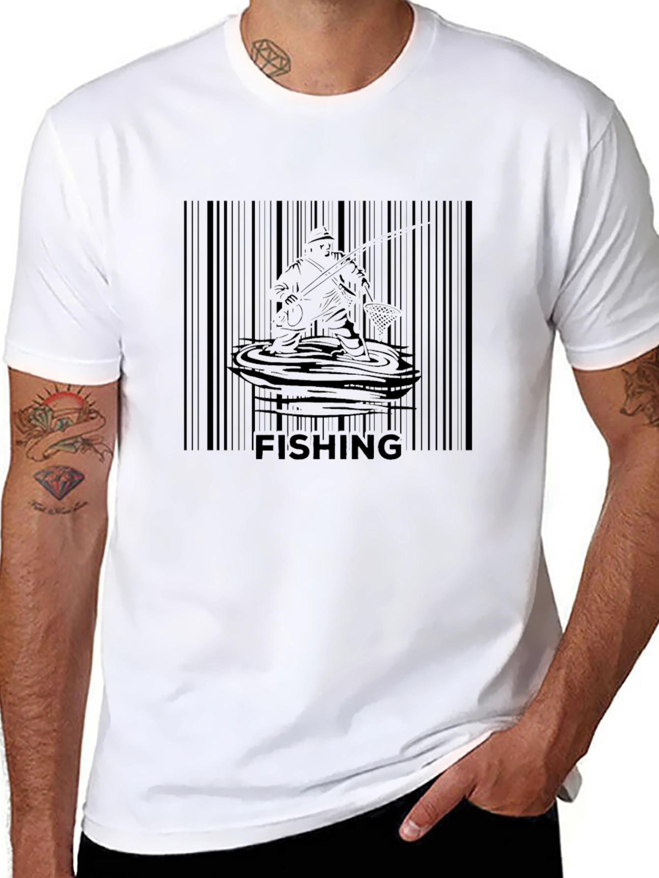Fishing Barcode T-Shirt - Anglers Graphic Tee