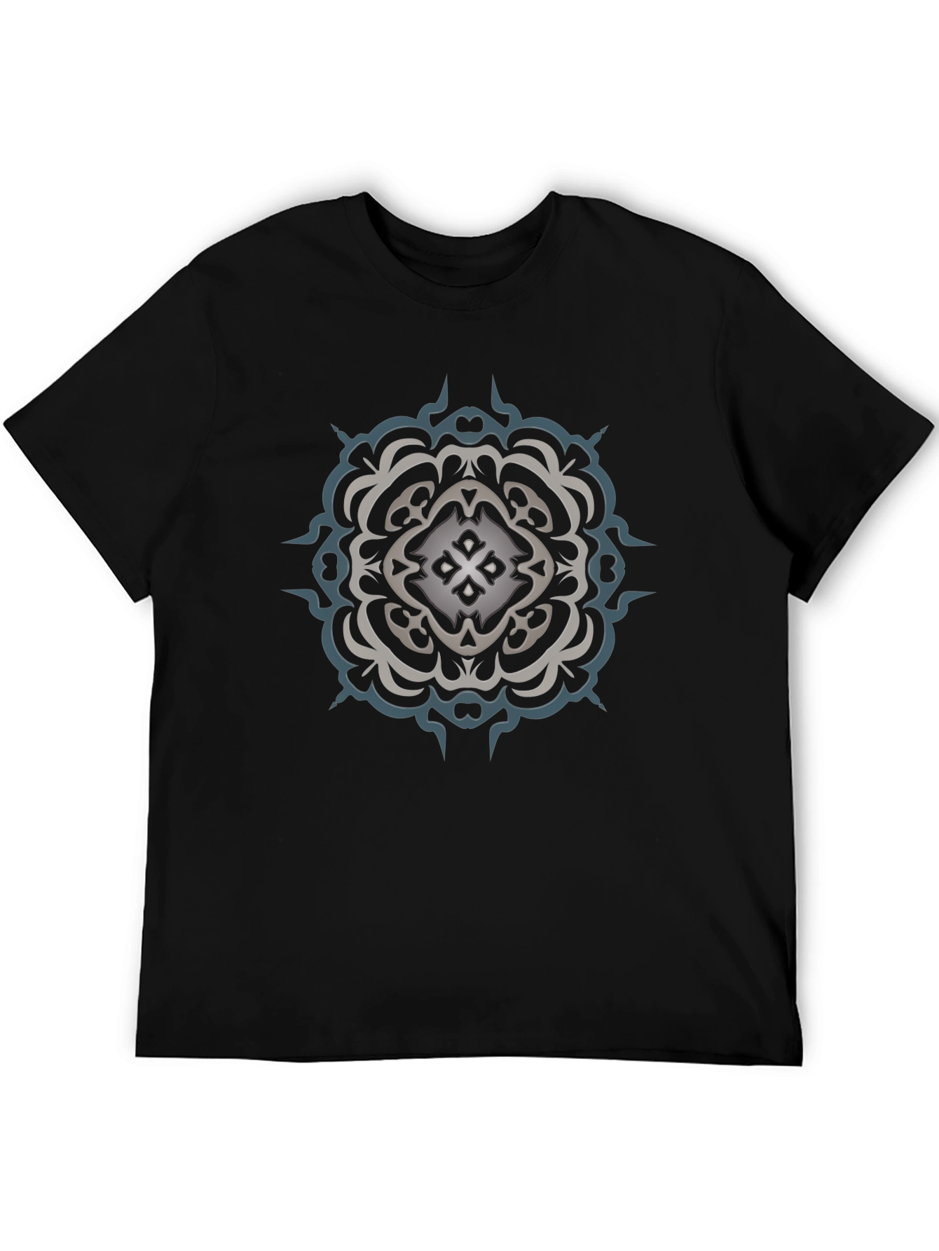 Abstract Mandala Graphic Black T-Shirt