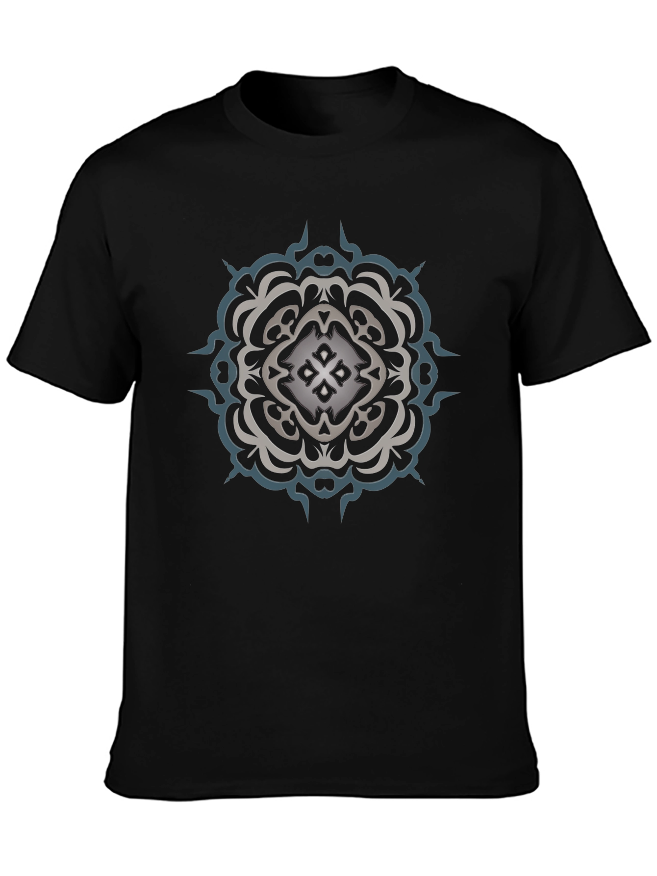 Abstract Mandala Graphic Black T-Shirt