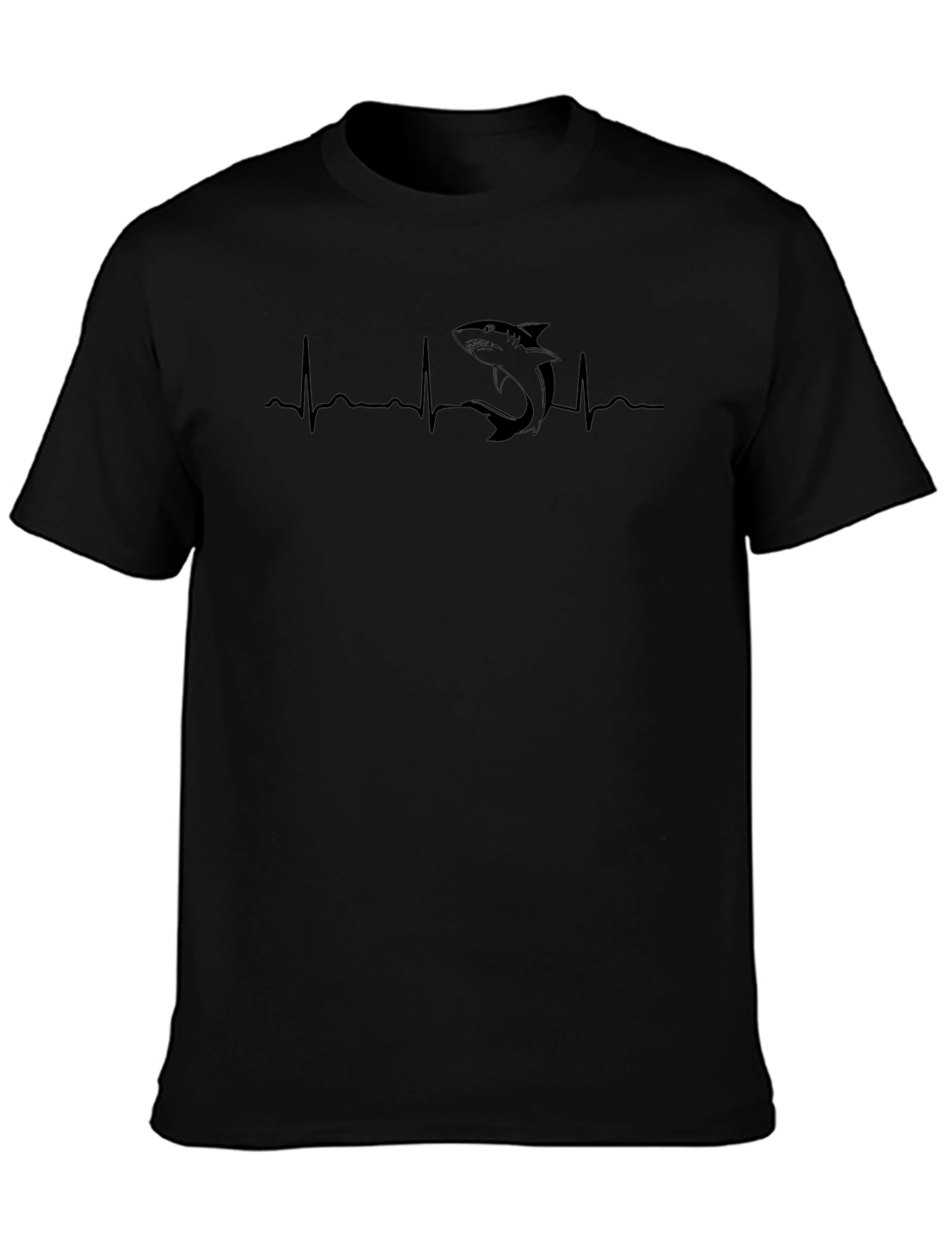 Shark Heartbeat Graphic Tee - Black