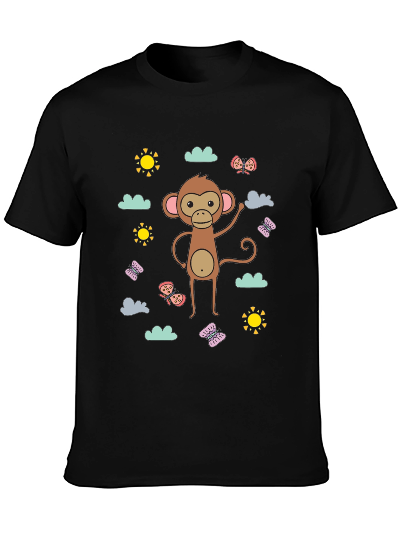 Fun Monkey Graphic Tee - Black Cotton Comfort