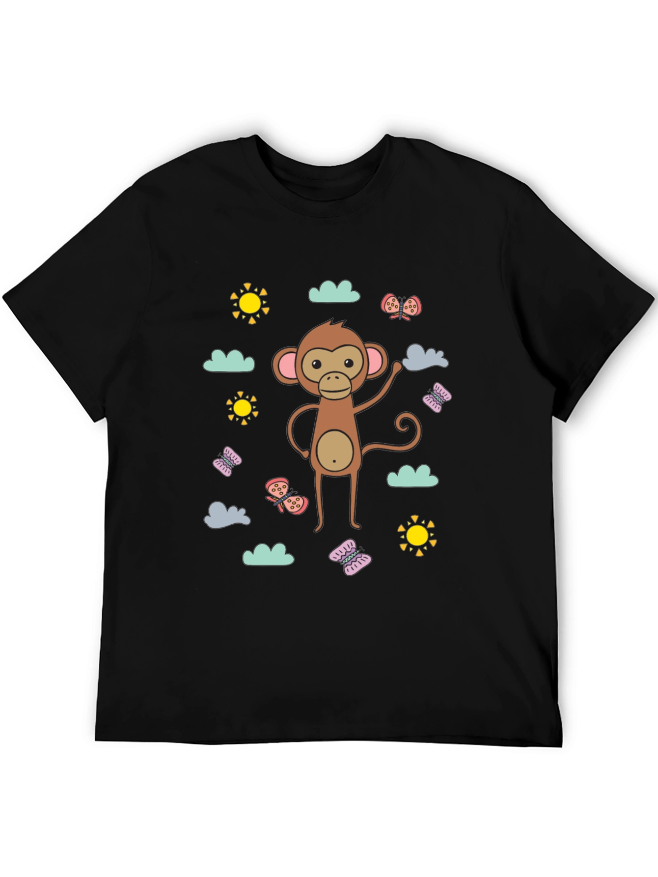 Fun Monkey Graphic Tee - Black Cotton Comfort