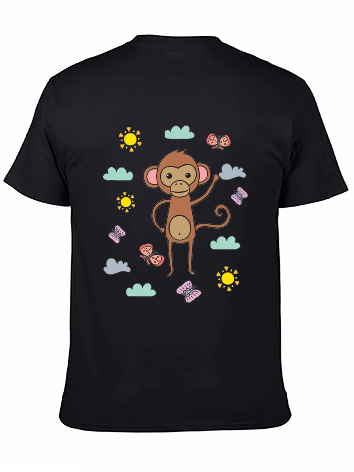 Fun Monkey Graphic Tee - Black Cotton Comfort