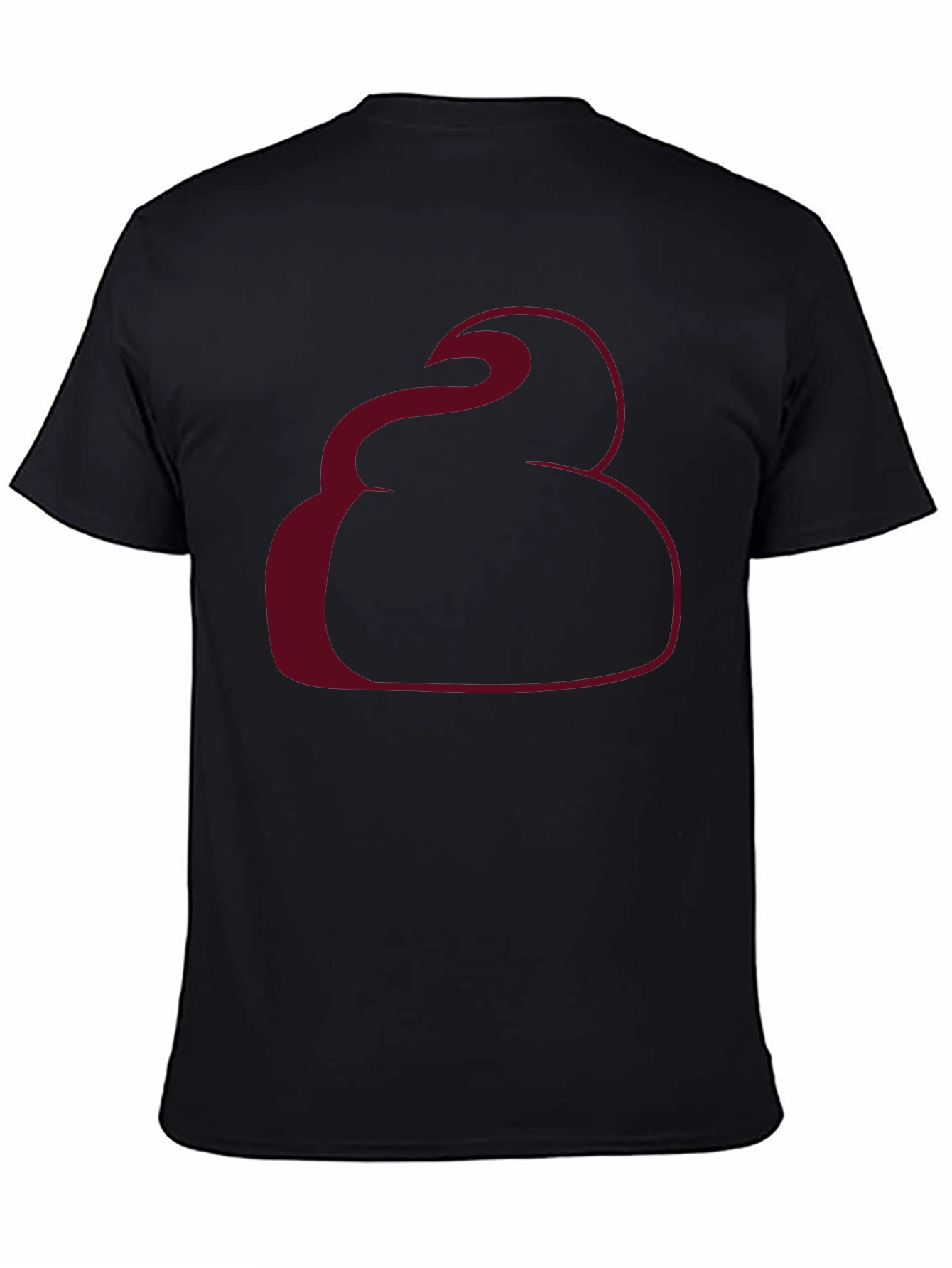 Unique Graphic Tee - Burgundy Swirl Design Black T-Shirt