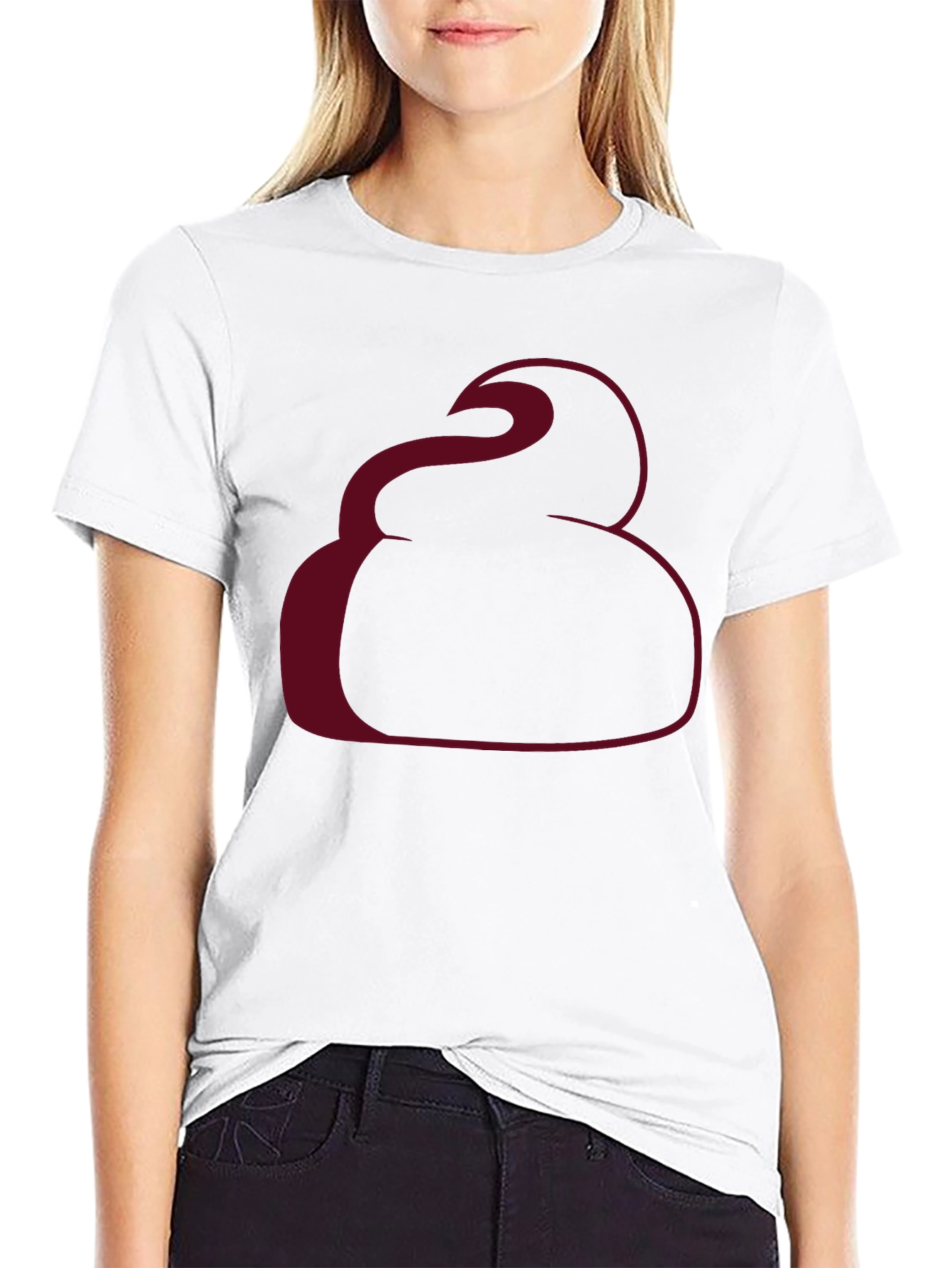 Unique Graphic Tee - Burgundy Swirl Design Black T-Shirt