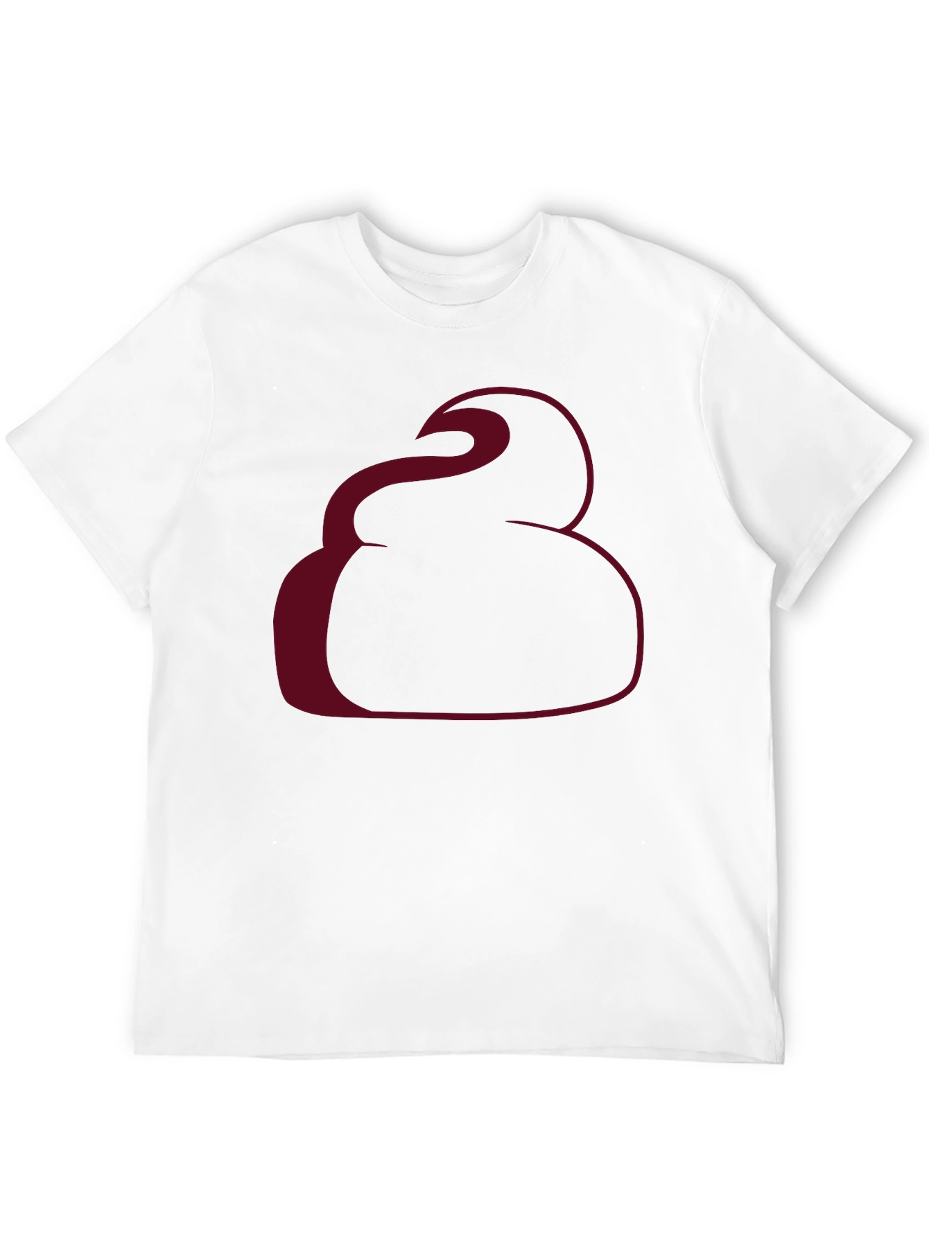 Unique Graphic Tee - Burgundy Swirl Design Black T-Shirt