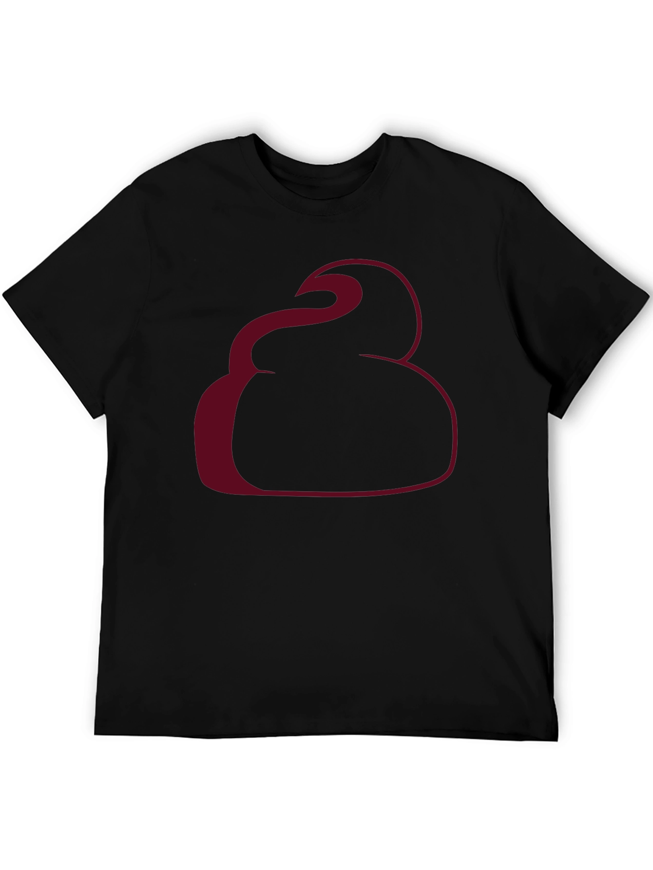 Unique Graphic Tee - Burgundy Swirl Design Black T-Shirt