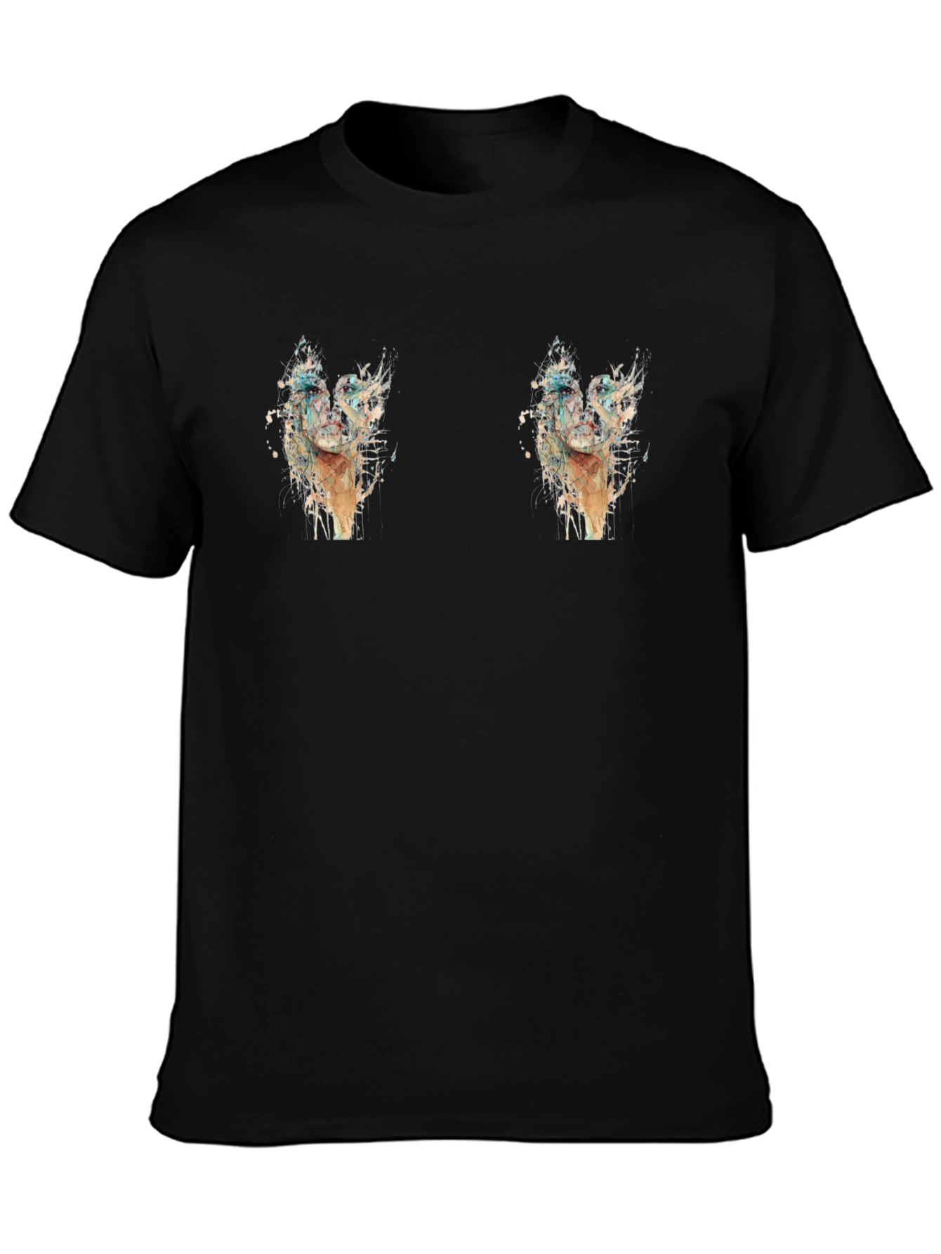 Mens Graphic Black T-Shirt - Cactus Design