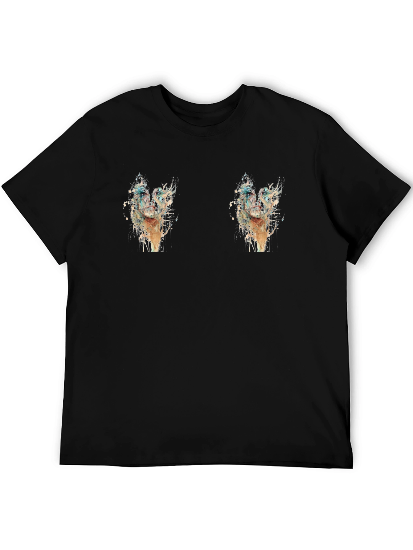 Mens Graphic Black T-Shirt - Cactus Design