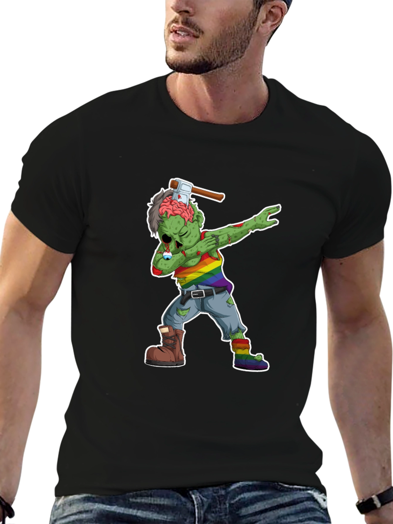 Dabbing Zombie Pride T-Shirt - Halloween Fun