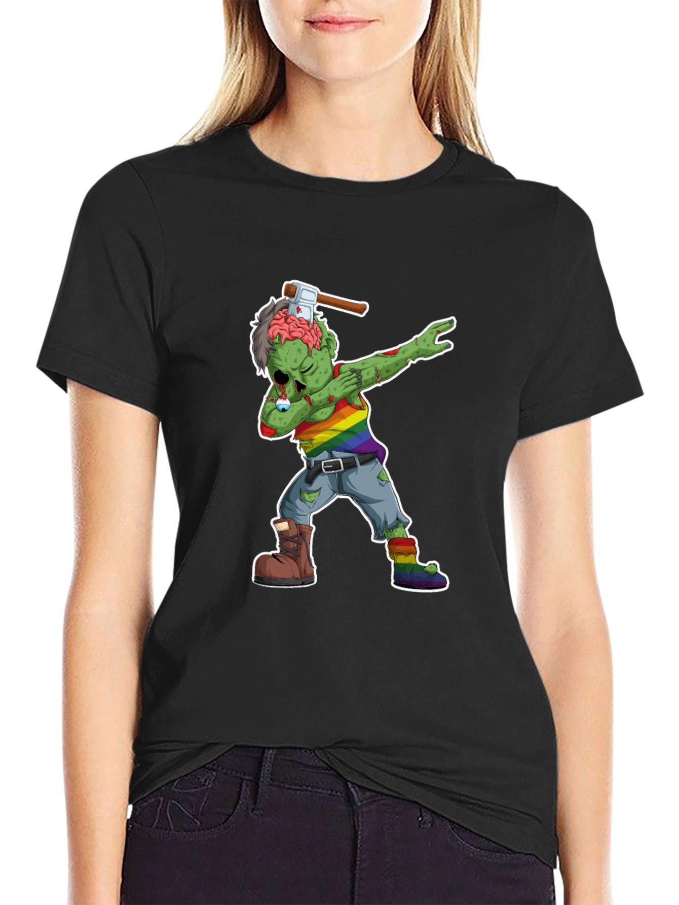 Dabbing Zombie Pride T-Shirt - Halloween Fun