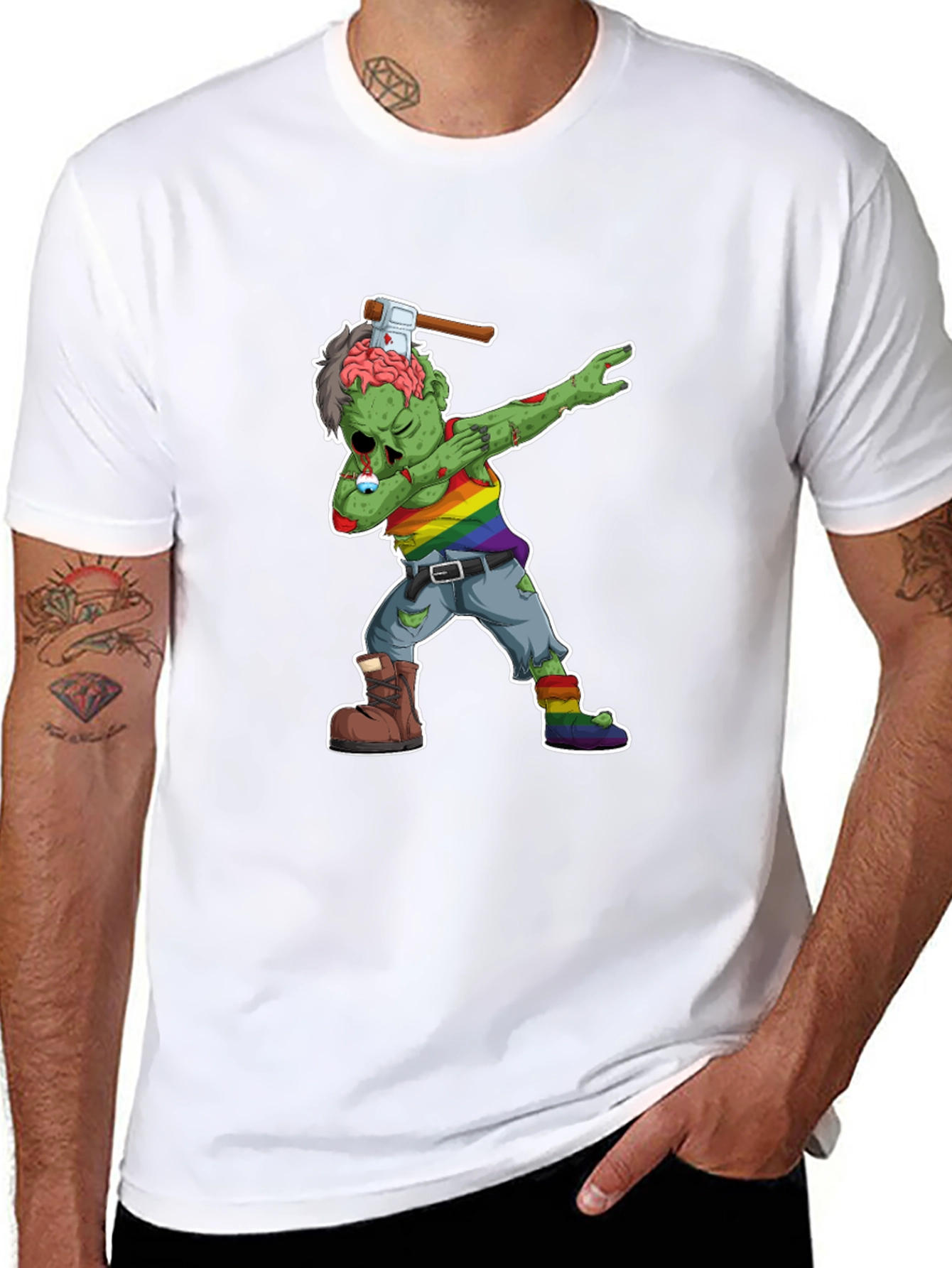 Dabbing Zombie Pride T-Shirt - Halloween Fun