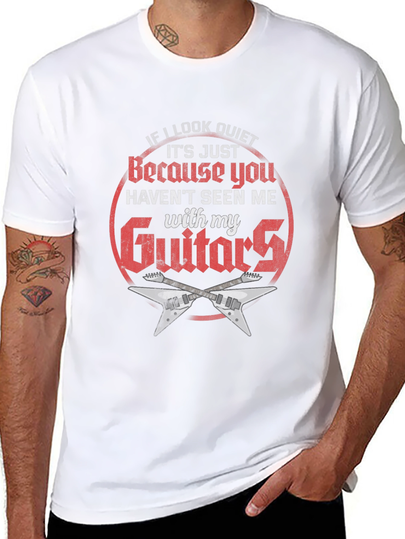 Quiet? Guitar T-Shirt - Rock Music