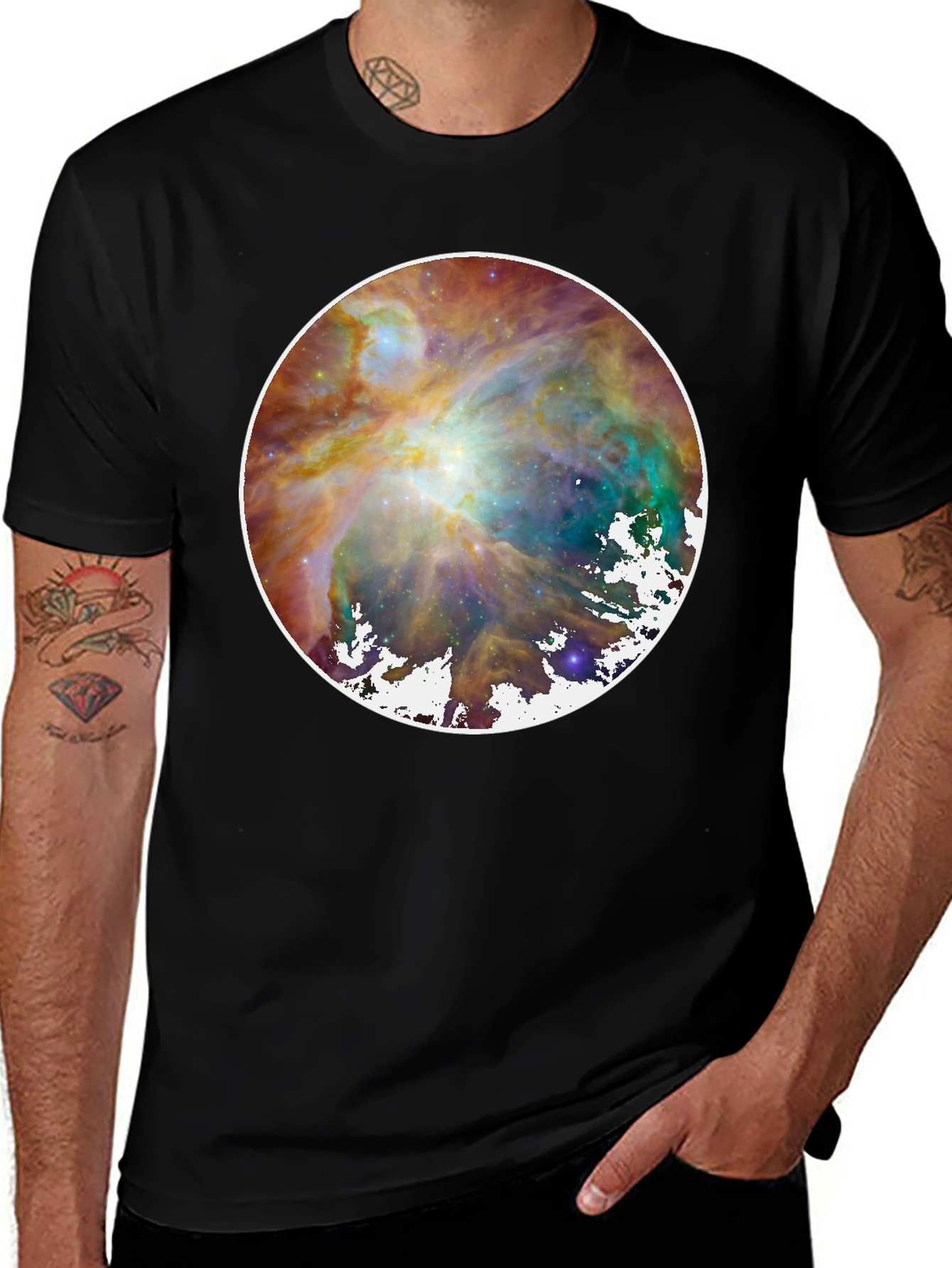Nebula Print Black T-Shirt